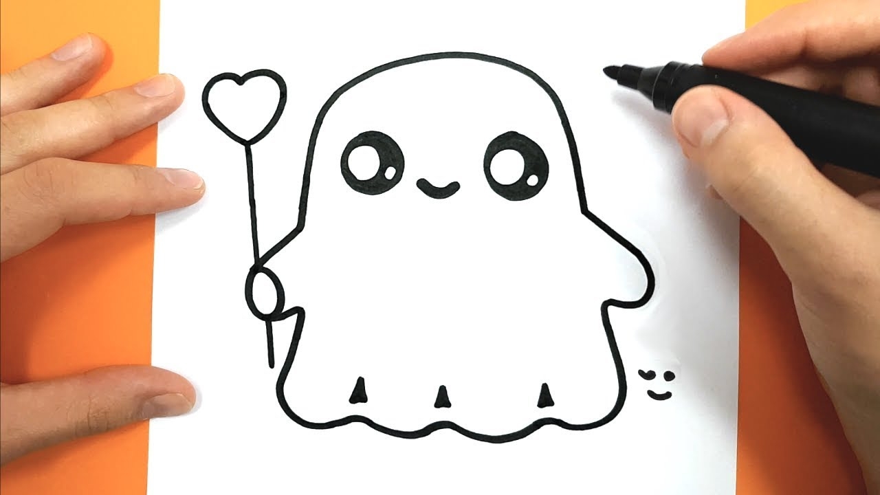 How To Draw And Color A Cute Ghost Easy Drawing Tutorial HALLOWEEN YouTube
