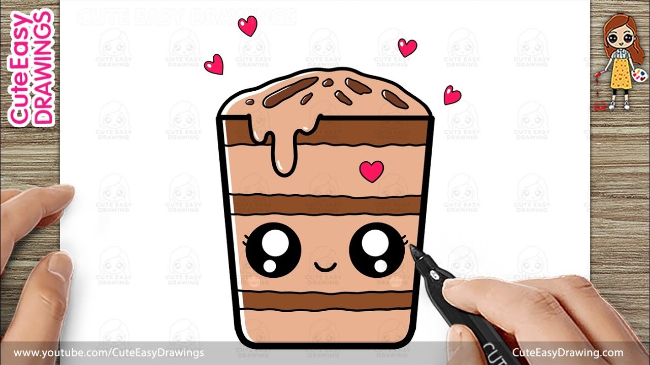 How To Draw Cute Chocolate Pudding Easy Kawaii Dessert Drawing For Kids YouTube