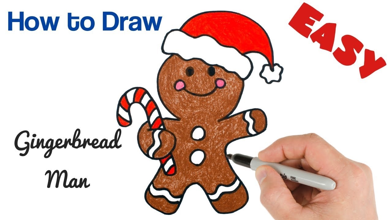 how to draw gingerbread man