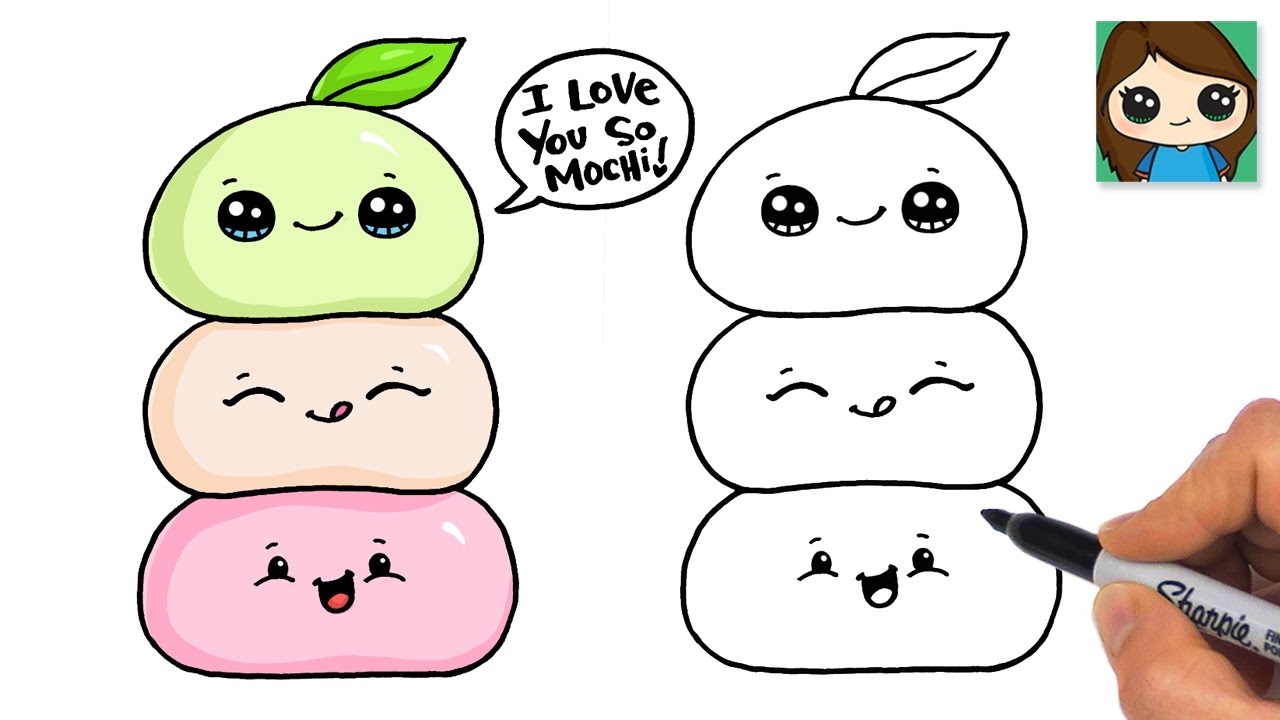 How To Draw Mochi Cute Food Pun Art YouTube