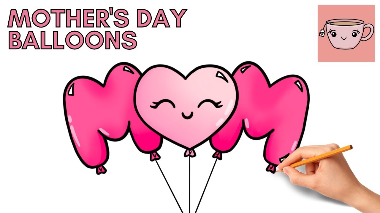 How To Draw Mother s Day Mom Heart Balloons Cute Kawaii Easy Step By Step Drawing Tutorial YouTube