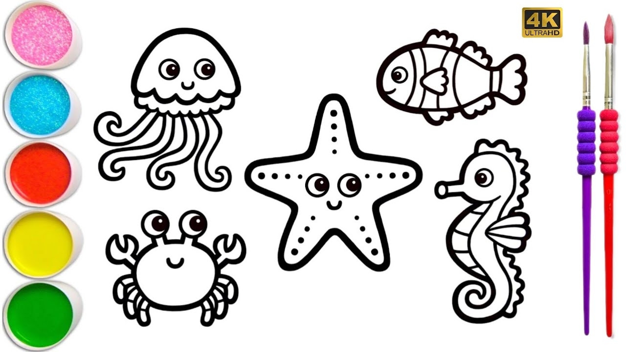 easy sea creatures to draw