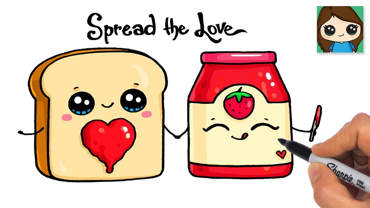 How To Draw Toast And Jam Cute Food Pun Art YouTube