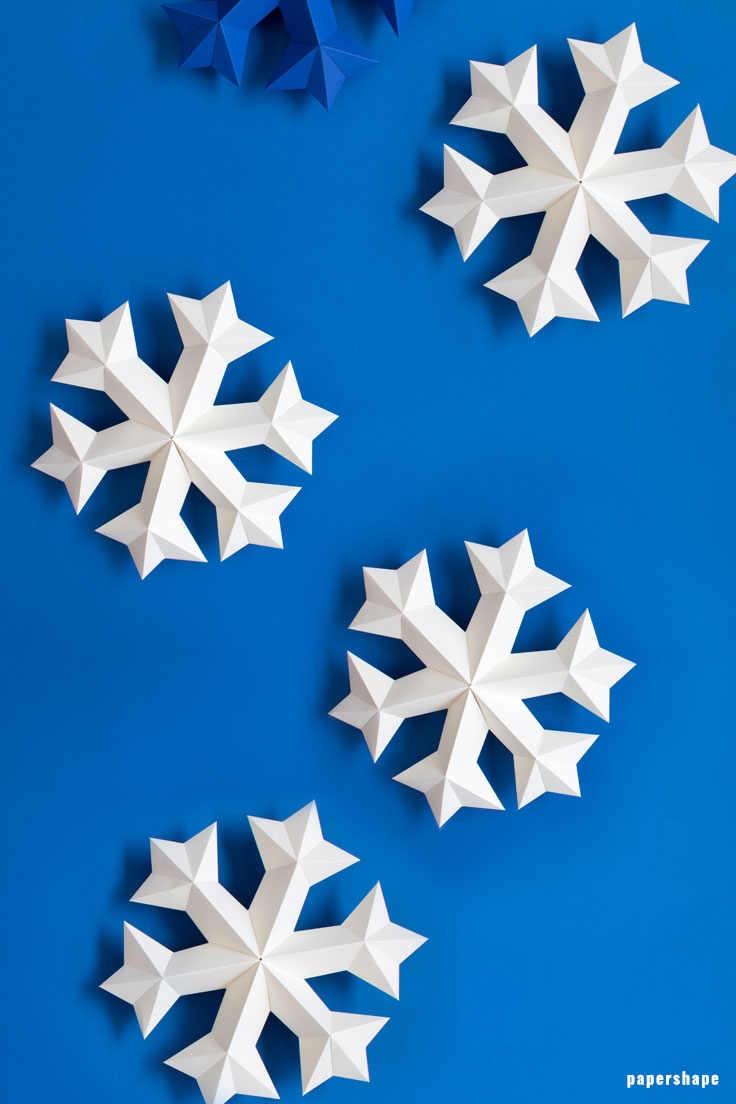 How To Make 3d Snowflake From Paper Papershape