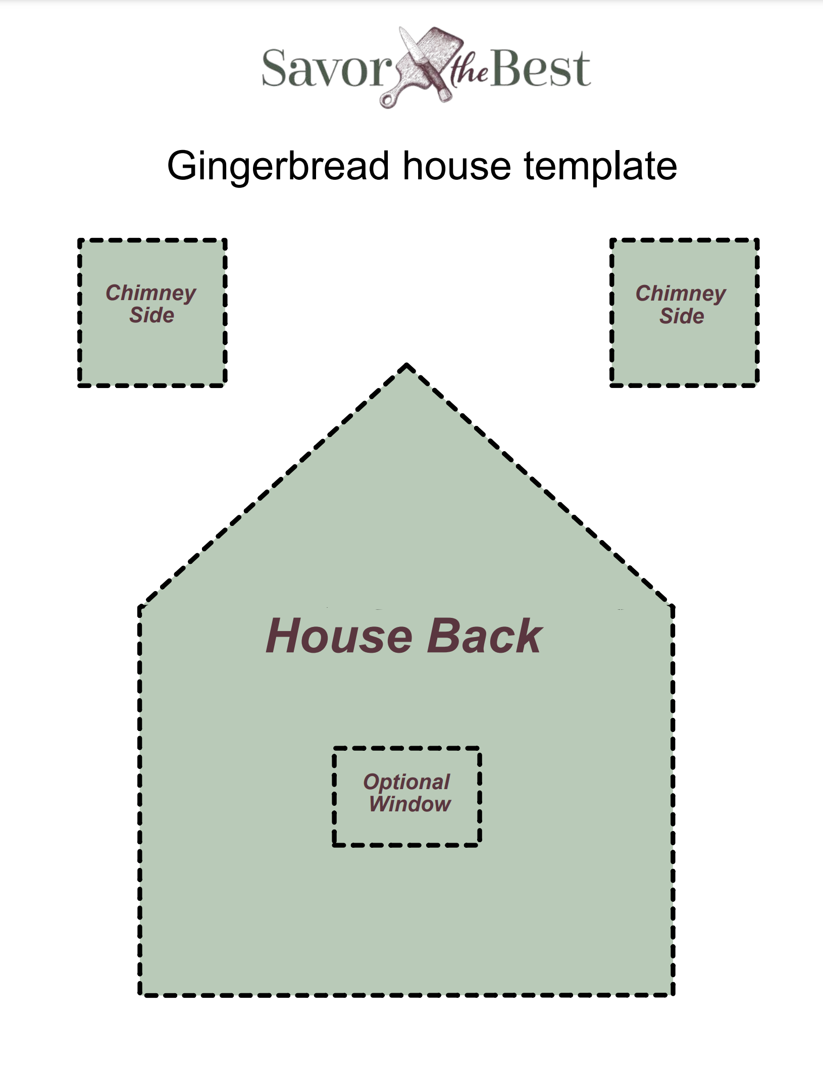 large gingerbread house template printable