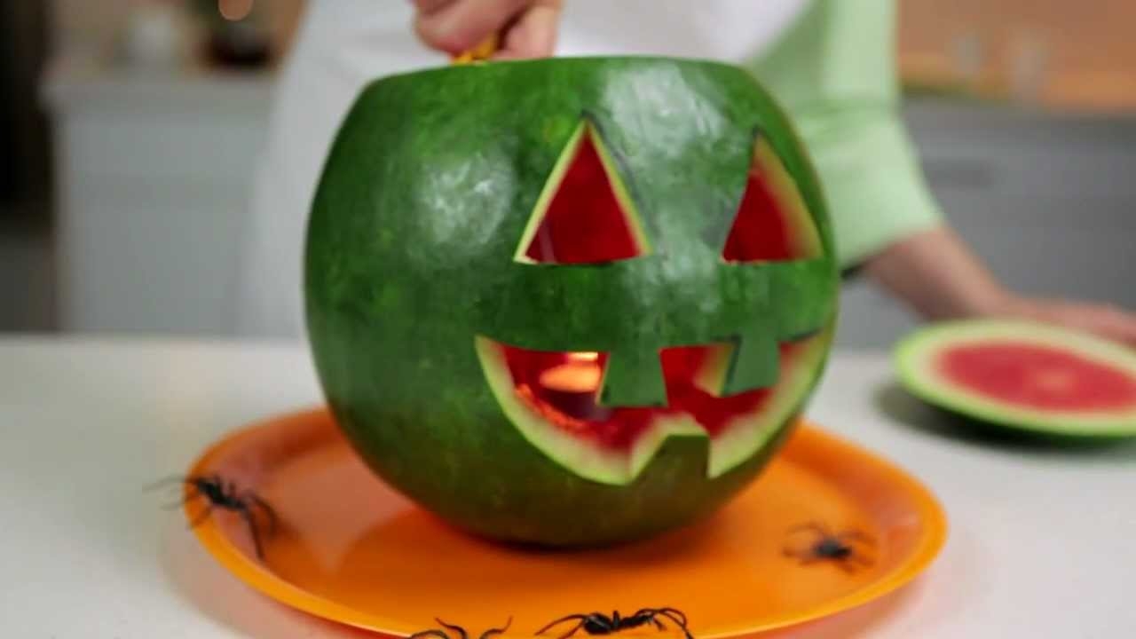 HOW TO Make A Spooky Watermelon Jack O Lantern YouTube