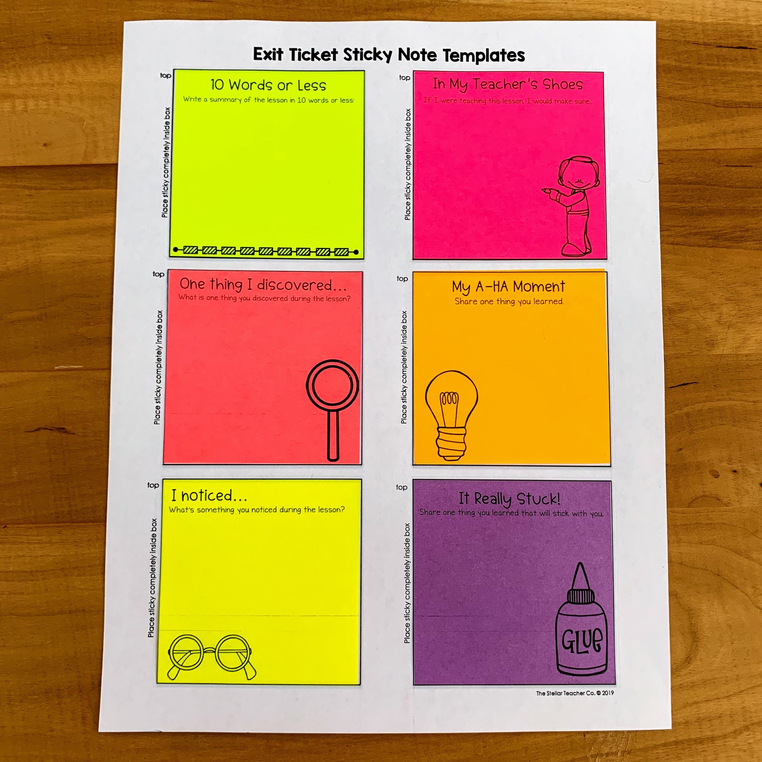 printable post it notes template