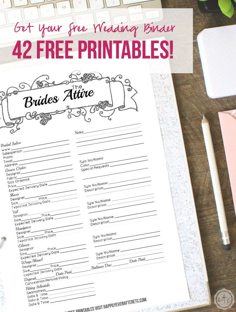 free wedding planner printables pdf