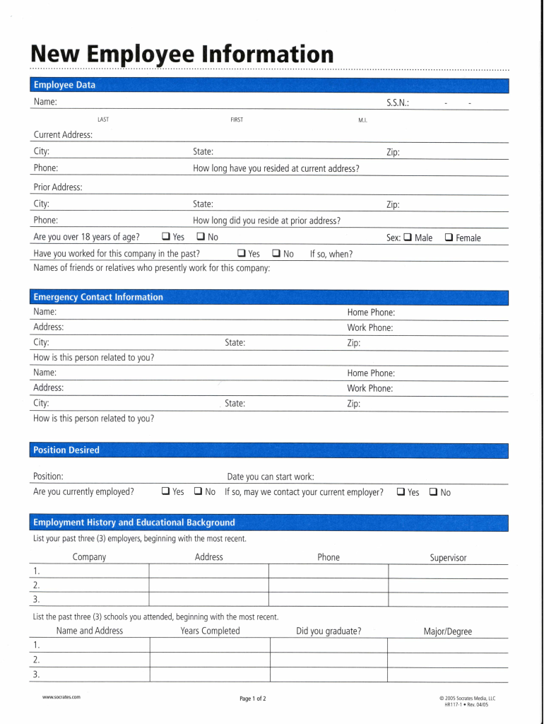 new hire paperwork printable pdf