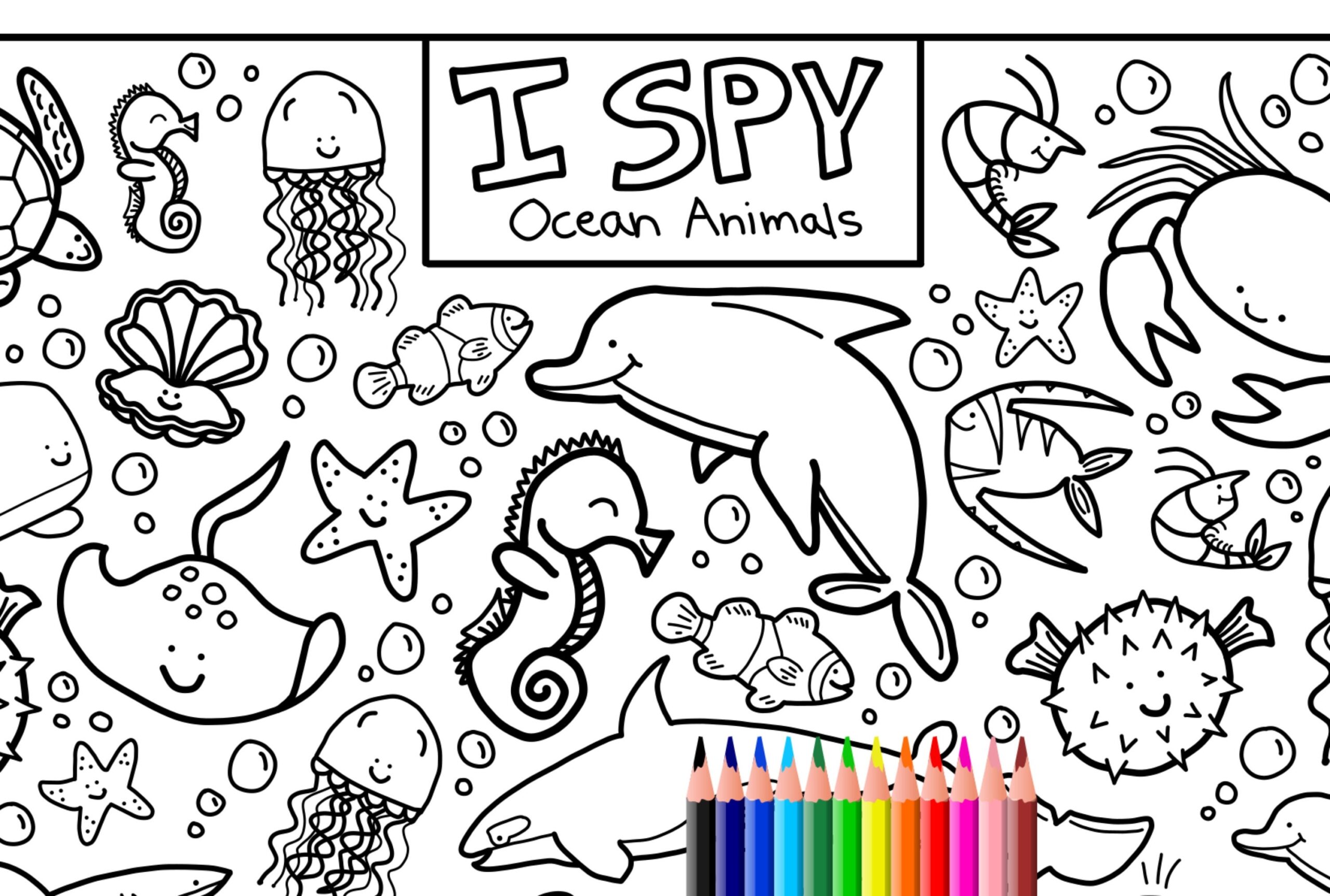 sea creature coloring page