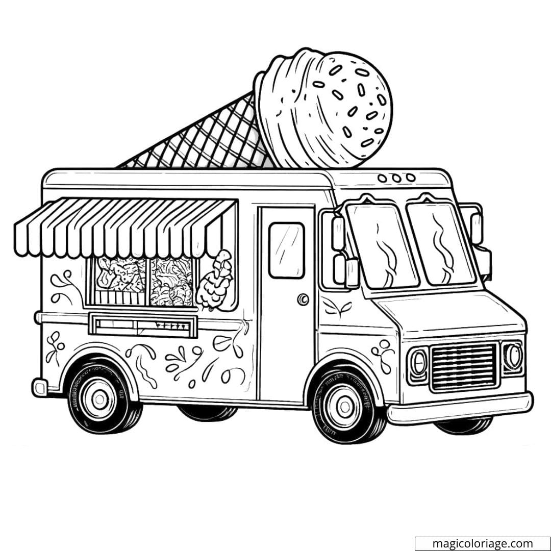 Ice Cream Truck Coloring Page