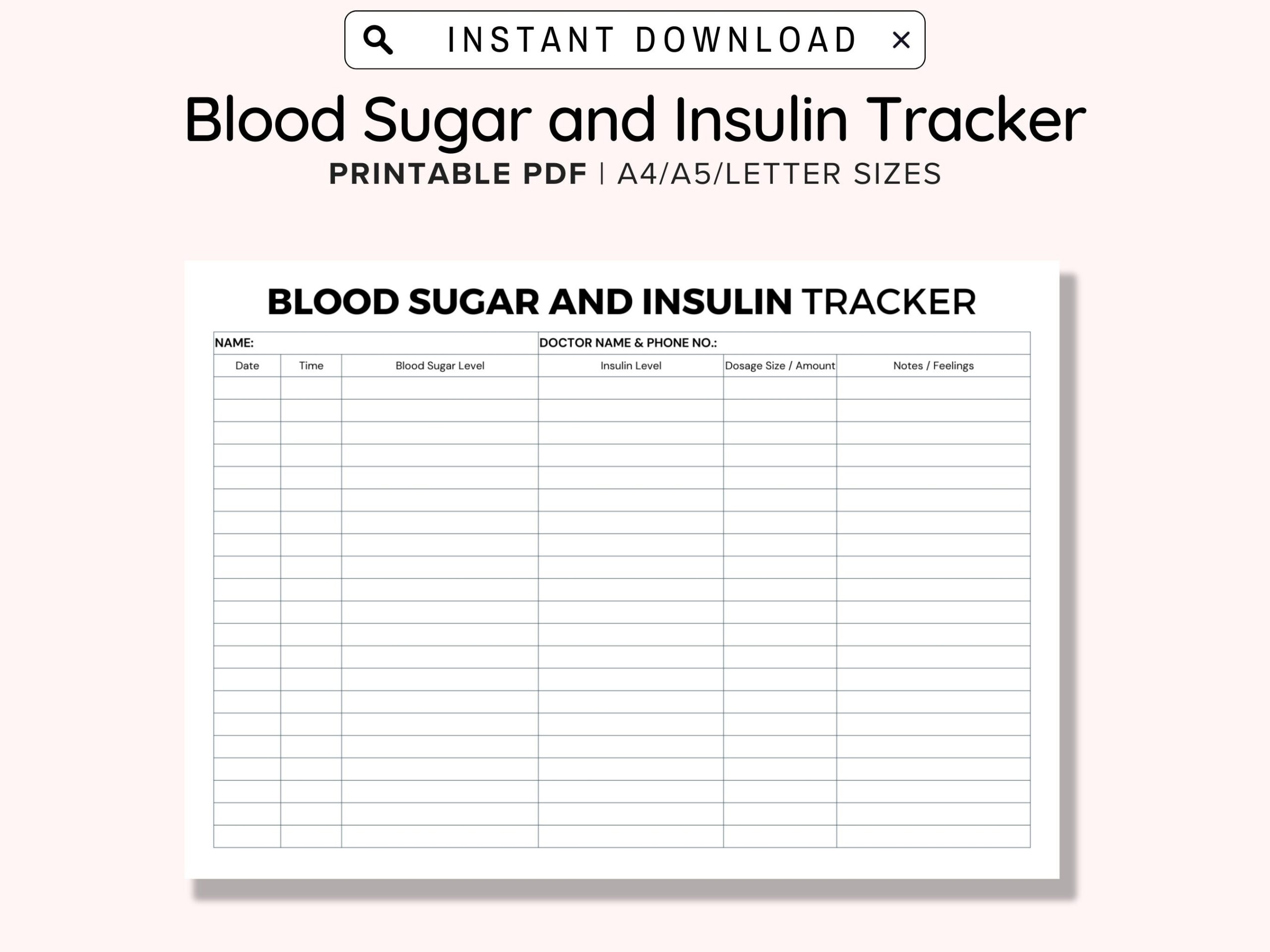 Insulin Sheet Etsy