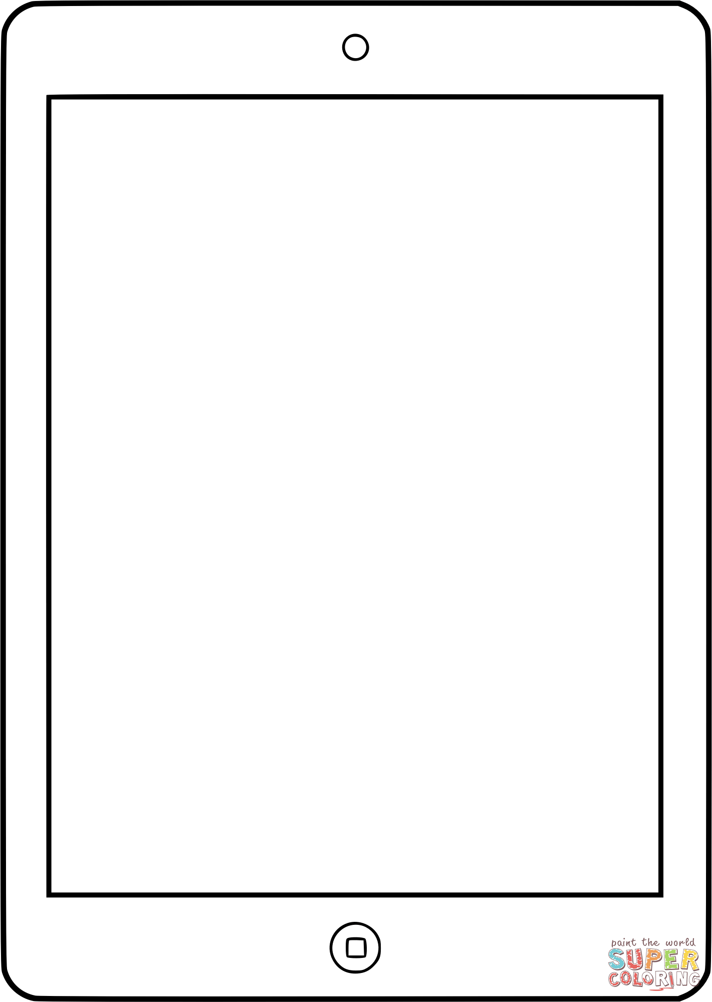IPad Outline Coloring Page Free Printable