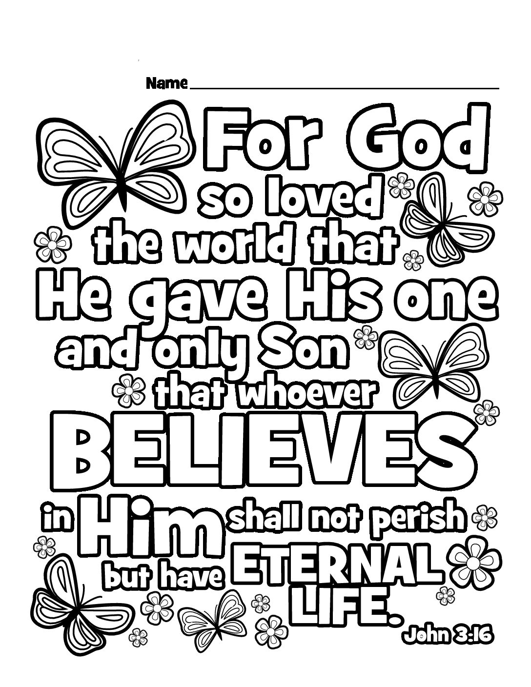 John 3 16 Free Printable Printable Party Favors