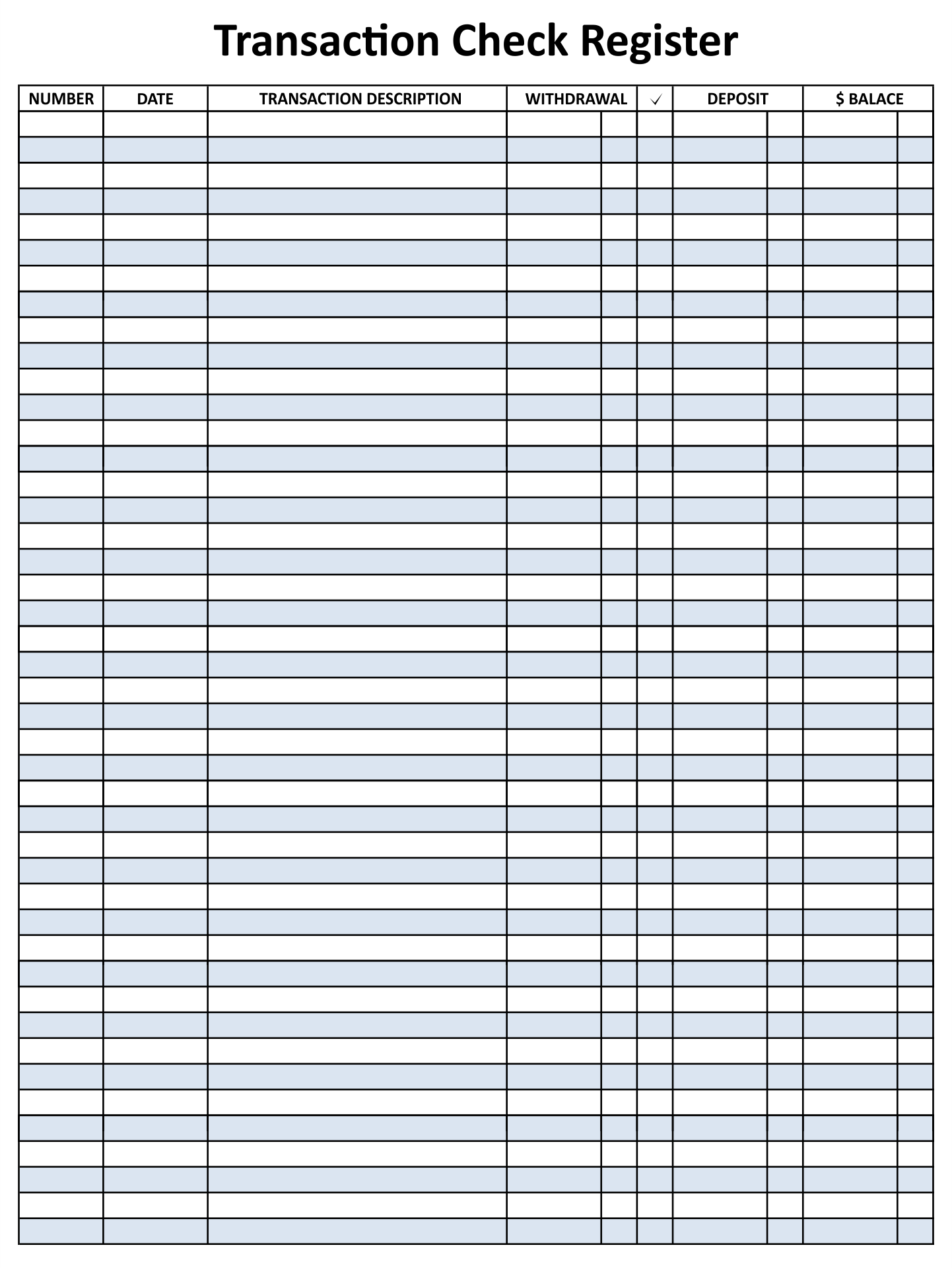 free printable checkbook register pdf