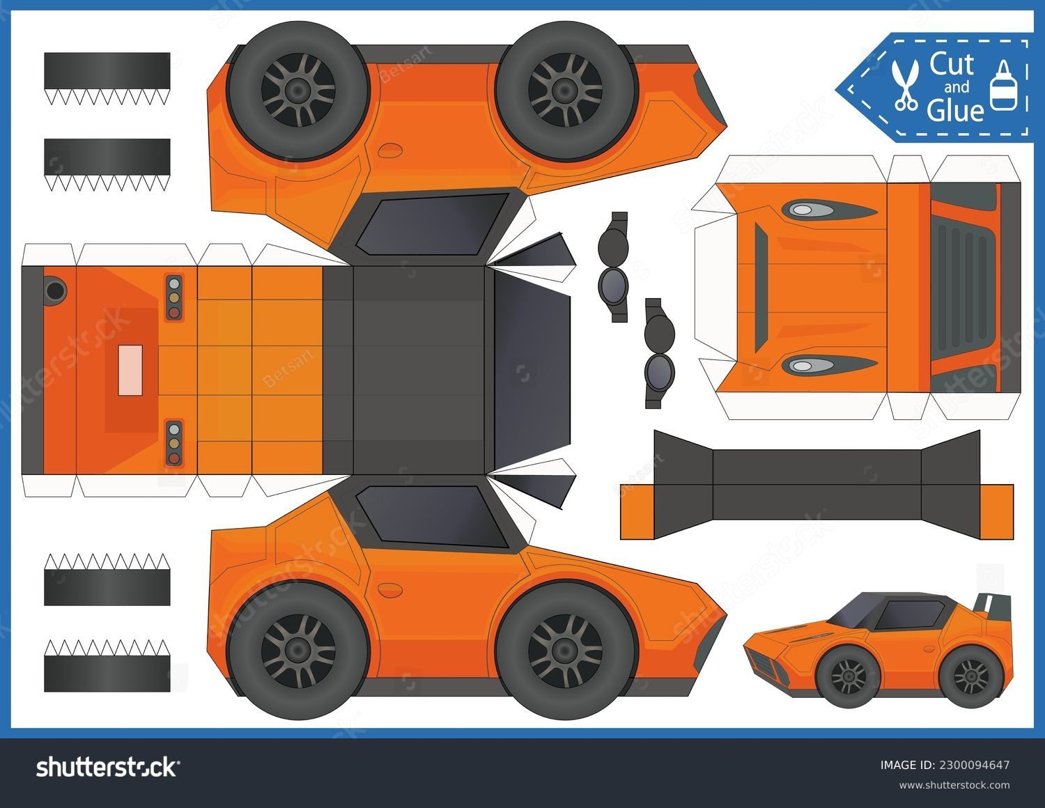Kids Paper Craft Template Cut Glue Stock Vector Royalty Free 2300094647 Shutterstock