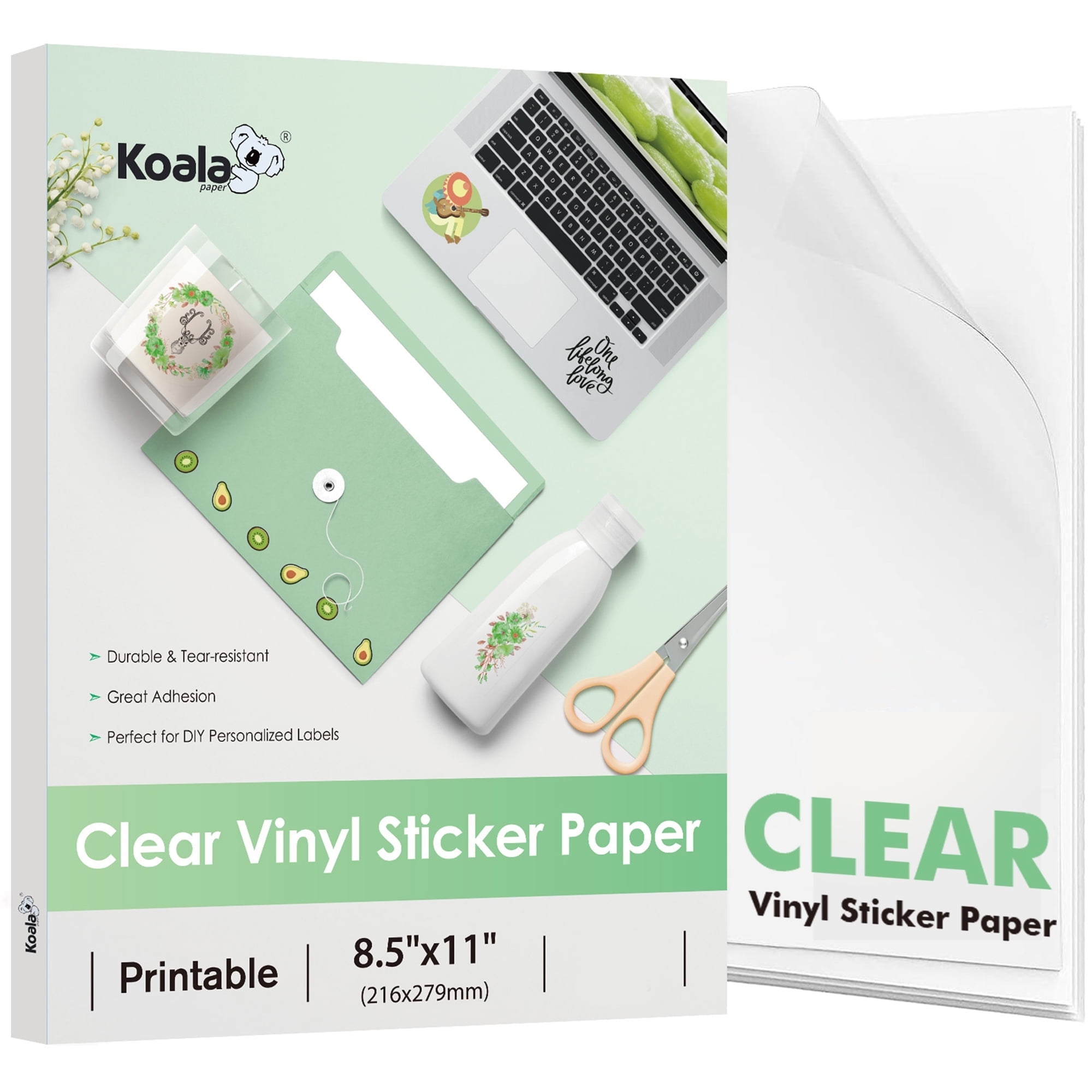 Koala Clear Sticker Paper For Inkjet 8 5x11 Inch 50 Sheets For DIY Labels Decals Walmart Koala Clear Sticker Paper For Inkjet 8 5x11 Inch 50 Sheets For DIY Labels Decals Walmart