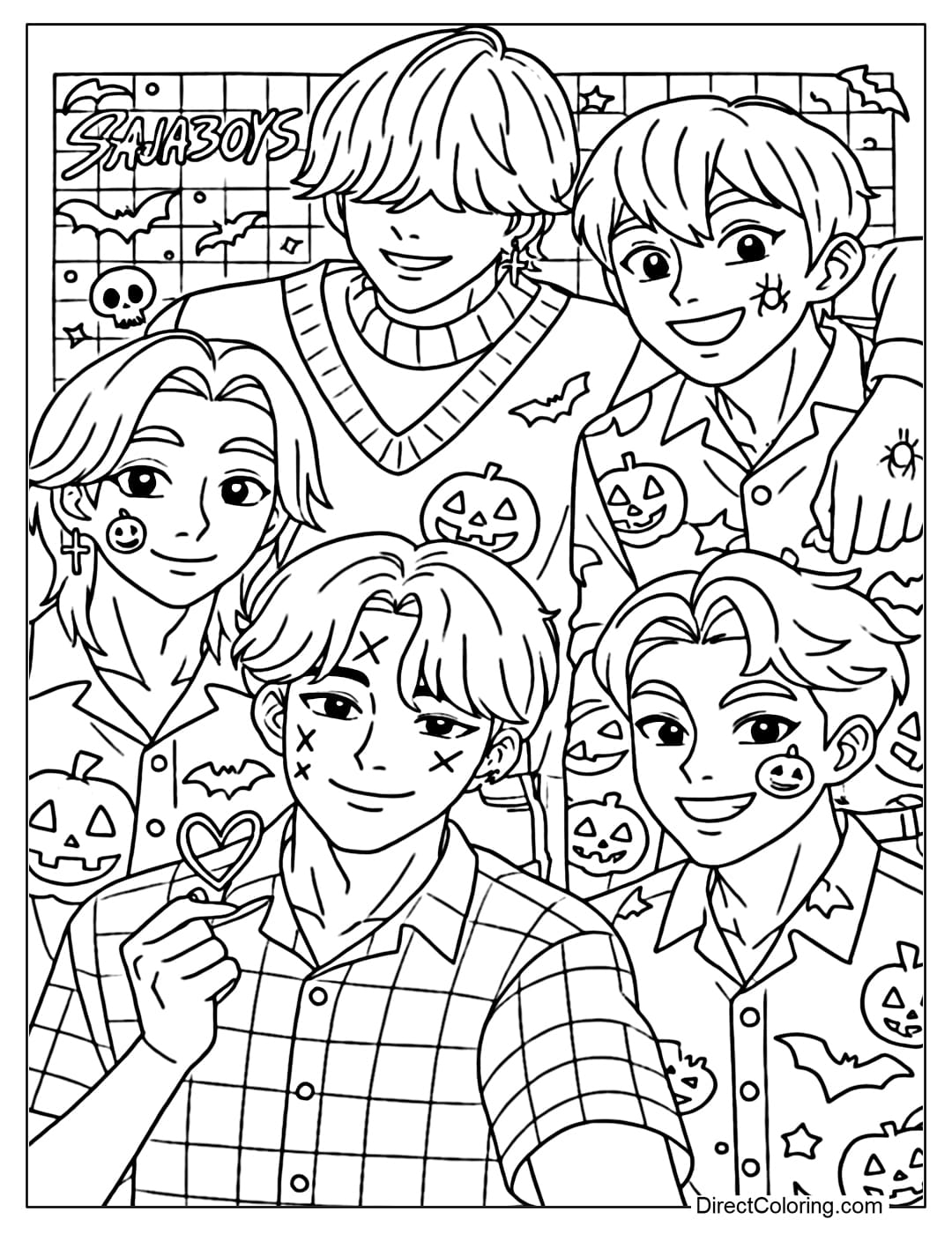 saja boys coloring page printable