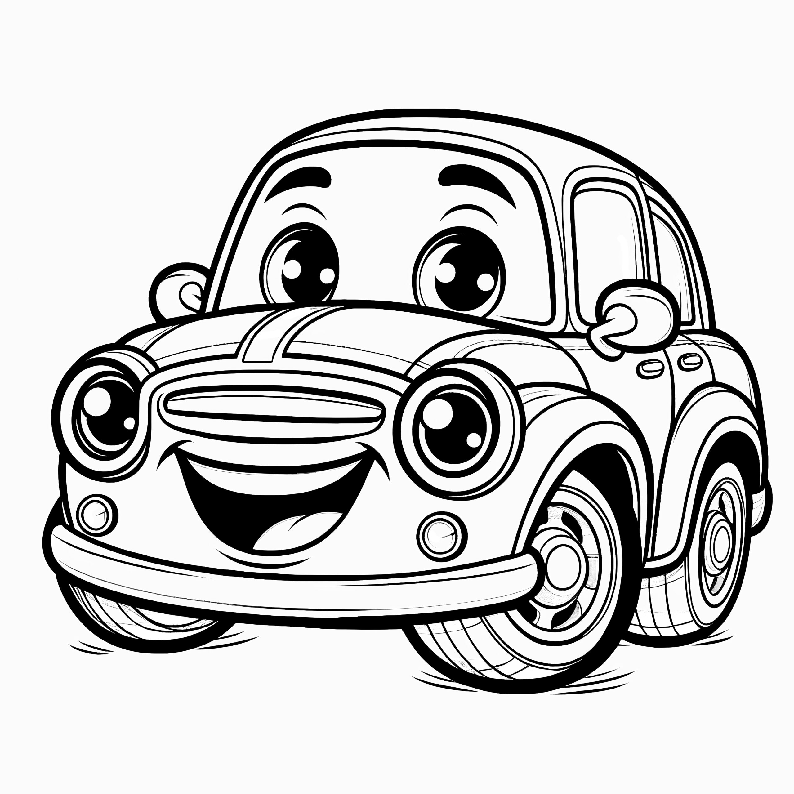 Laughing Little Car Picture To Color For Children Free 