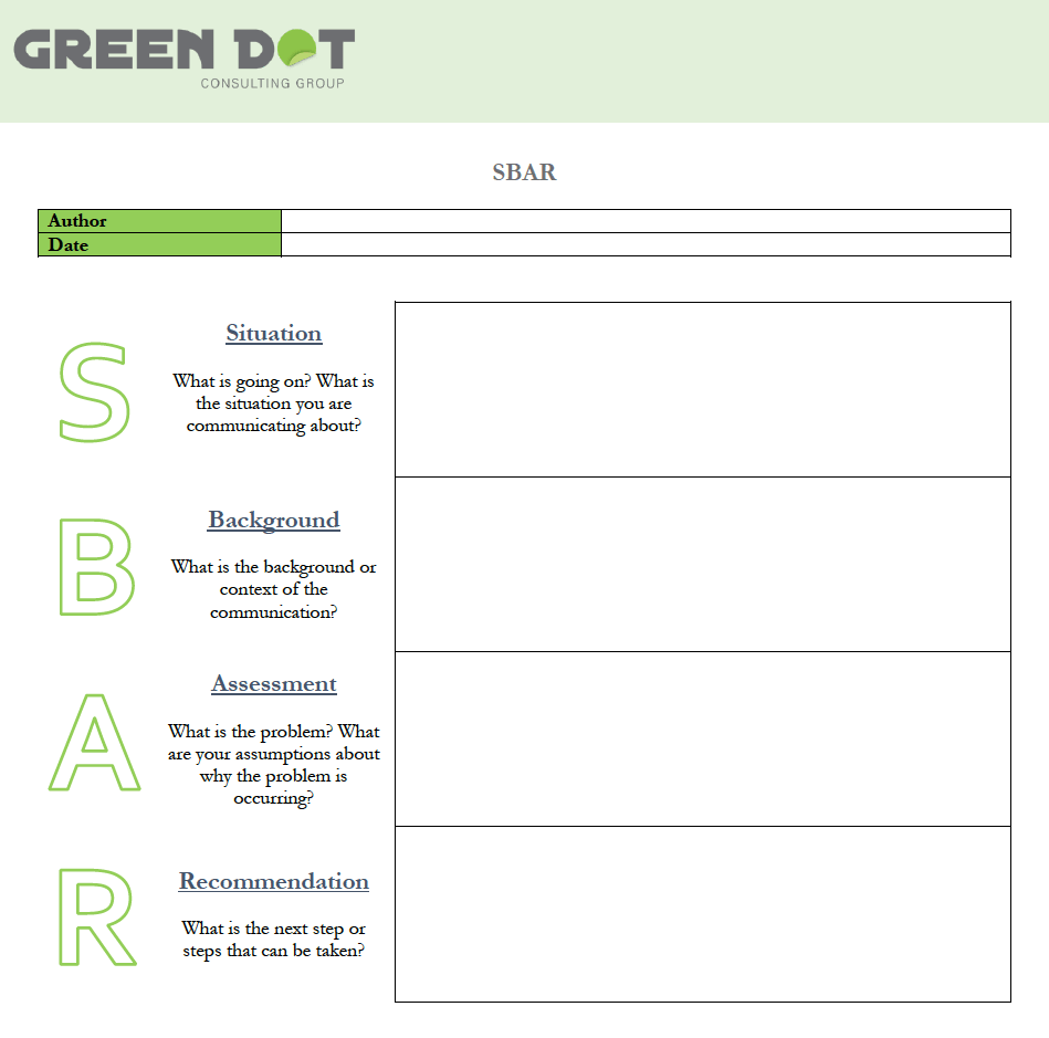 Learn About SBAR Situation Background Analysis Recommendation