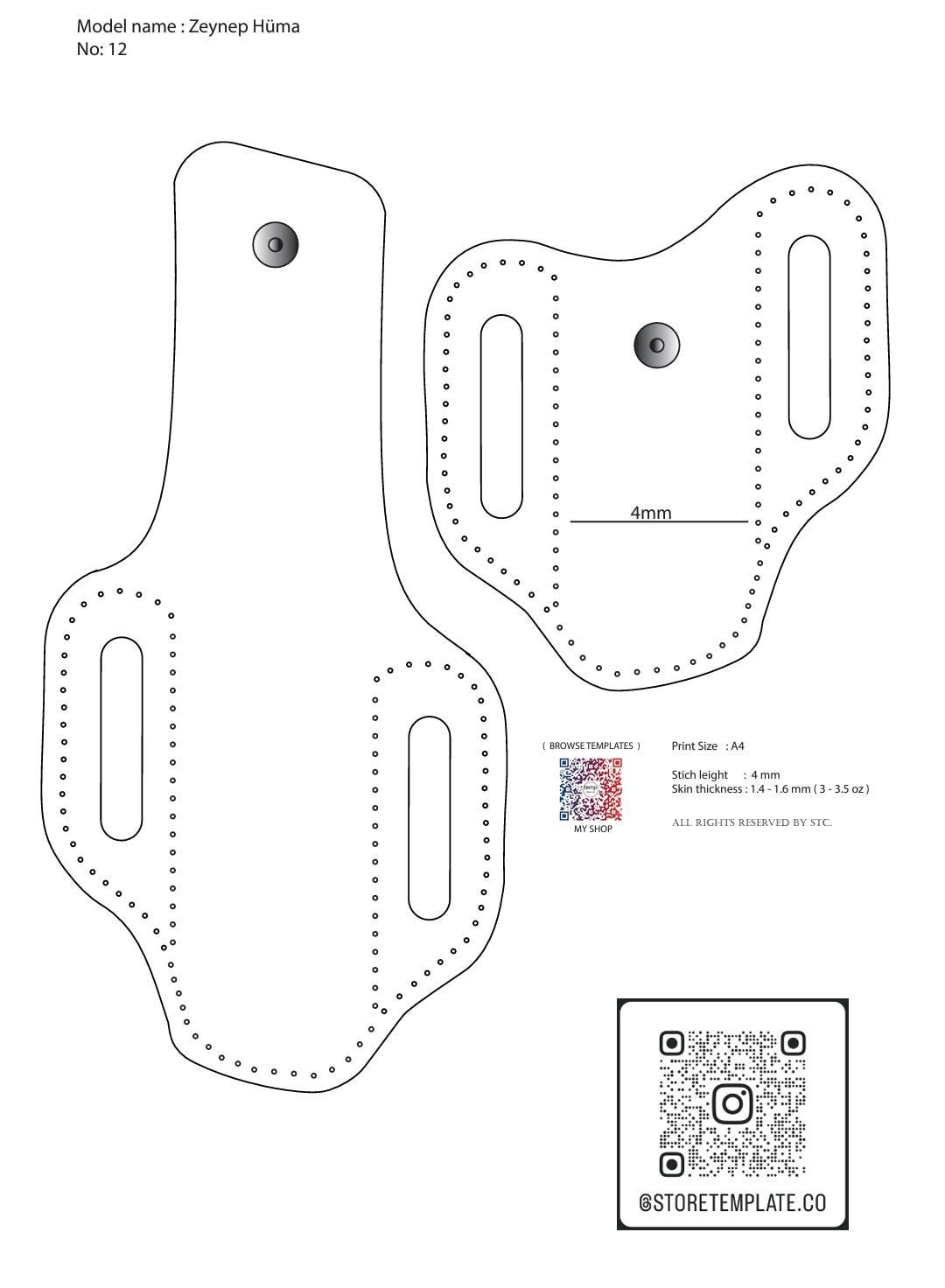 Leather Folding Knife Seath PDF Pattern Victorinox Swiss Army Knife Template Etsy Ireland