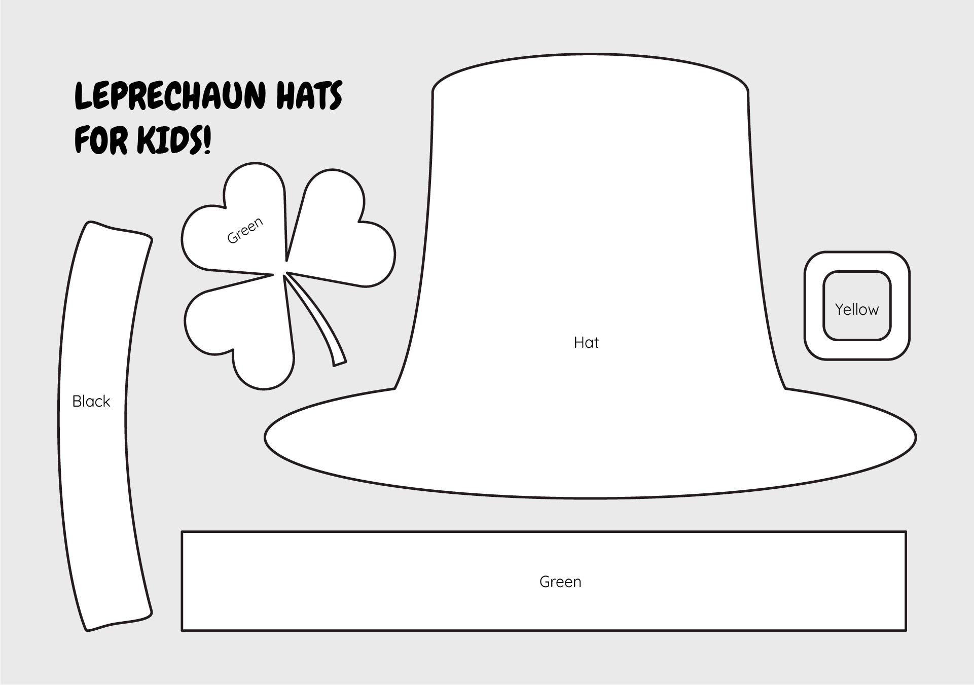 Leprechaun Hat Black And White Template Printable Diy Leprechaun Hat Free Printable Leprechaun