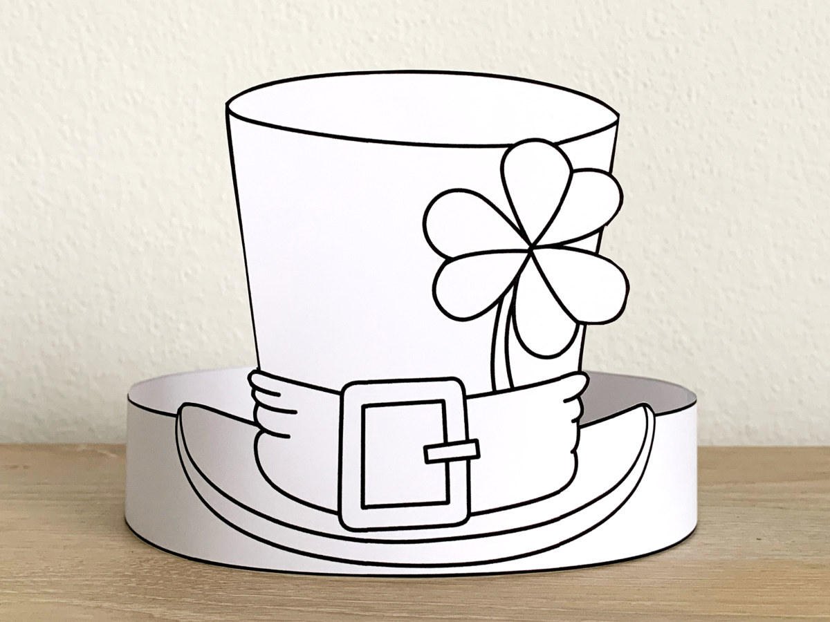 Leprechaun Paper Hats Printable Coloring St Patrick s Day Craft Activity Made By Teachers