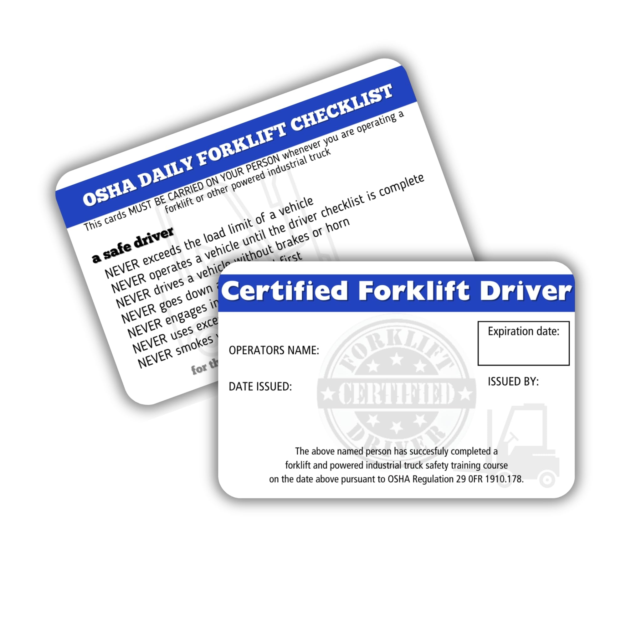 printable forklift certification card template