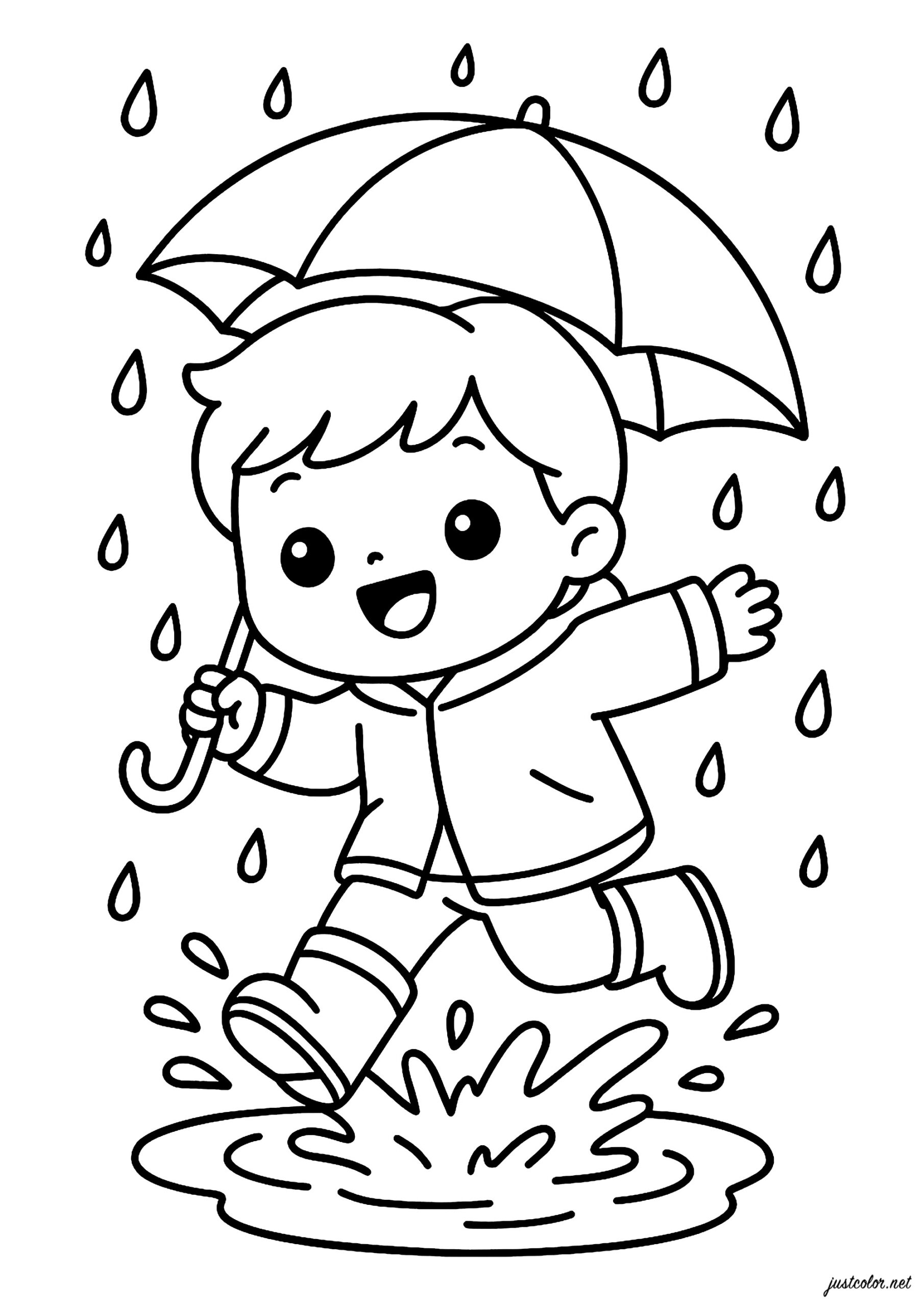 rainy day coloring sheet