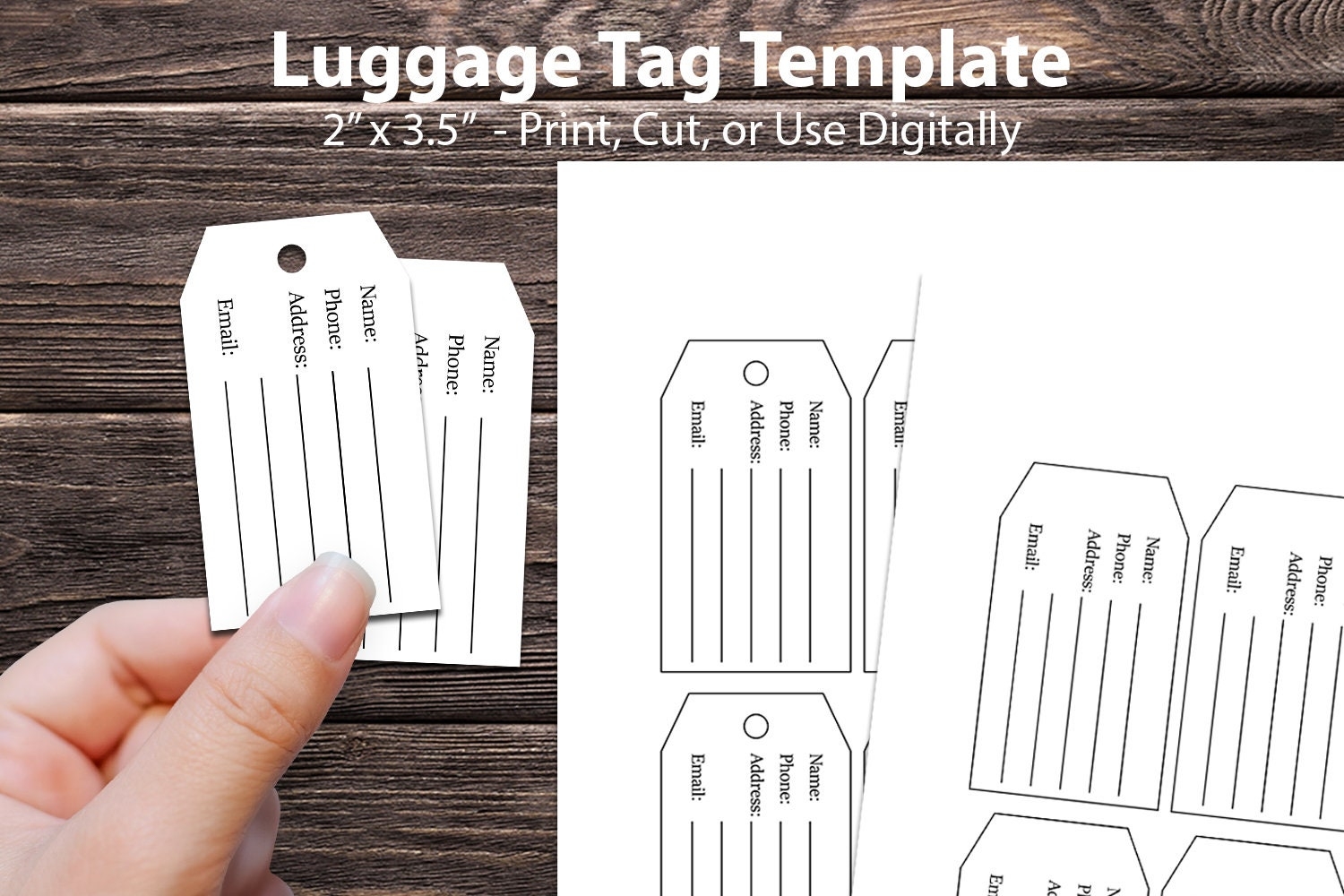 Luggage Tag Template Create Your Own Luggage Tags For Travel Printable Luggage Tags Editable Luggage Tags Blank Luggage Tag Etsy Finland