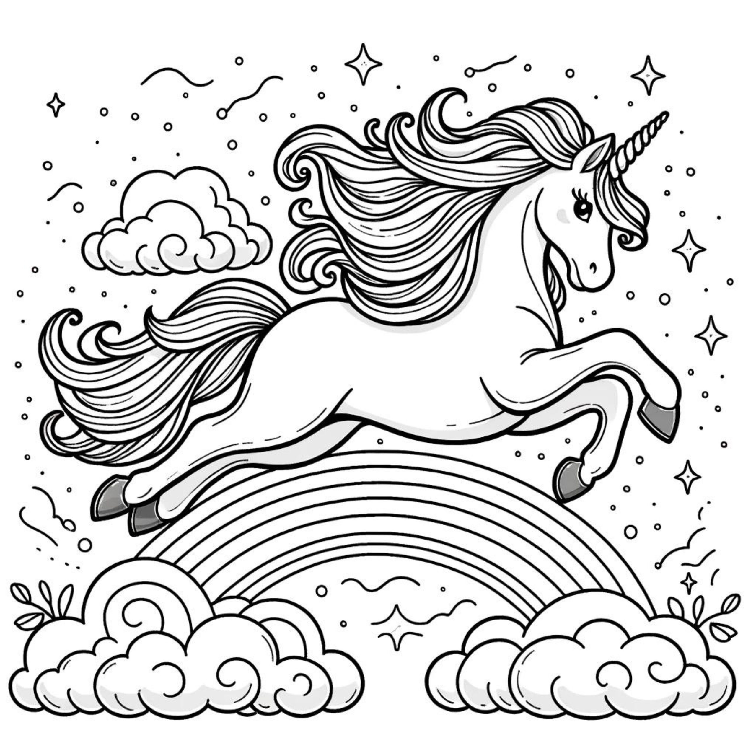 unicorn pictures to color