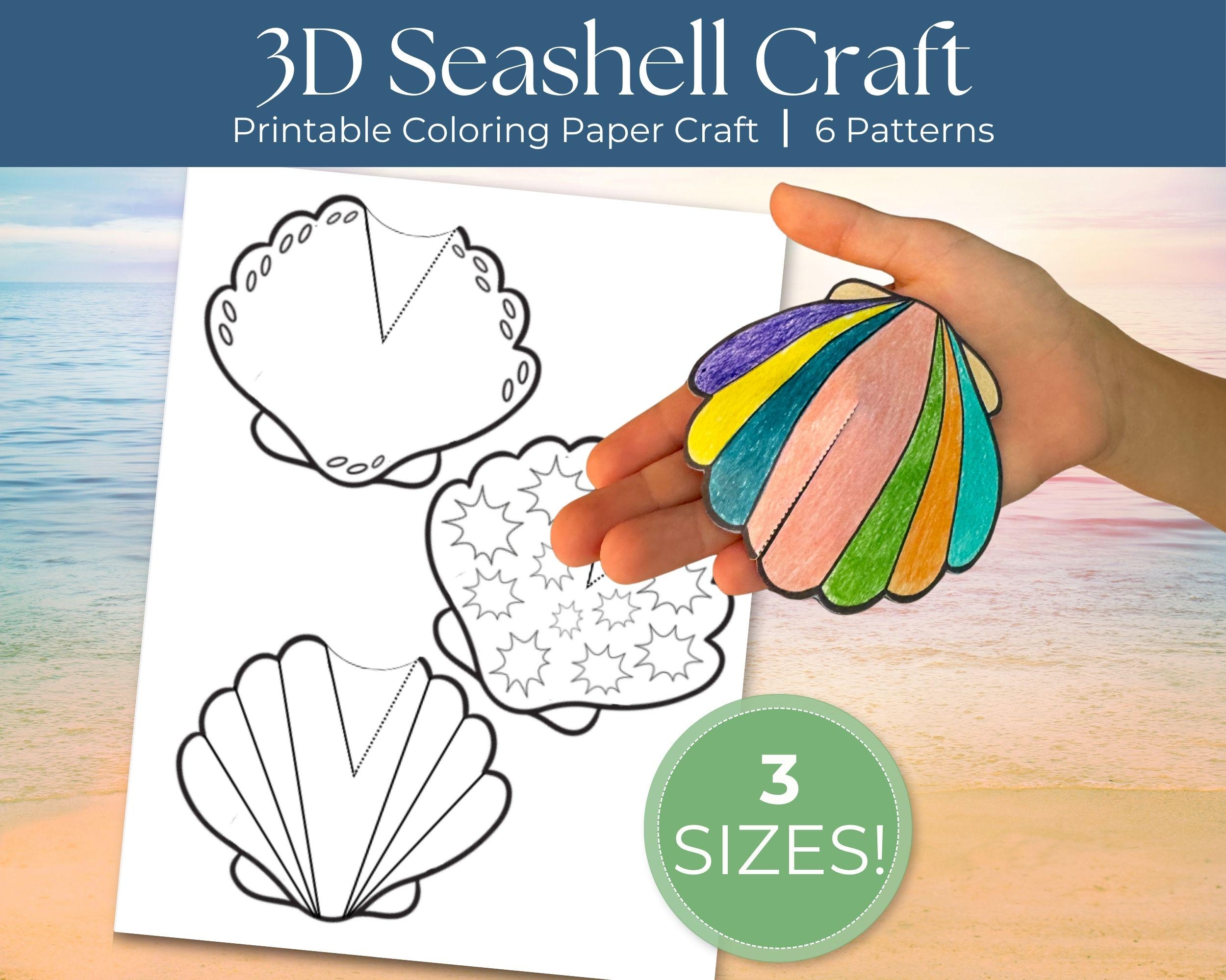 Make A Seashell Printable Activity For Kids 3D Crafts Build A Turtle Montessori Learning Activity Pop Up Art Ocean Life Sea Creatures Etsy