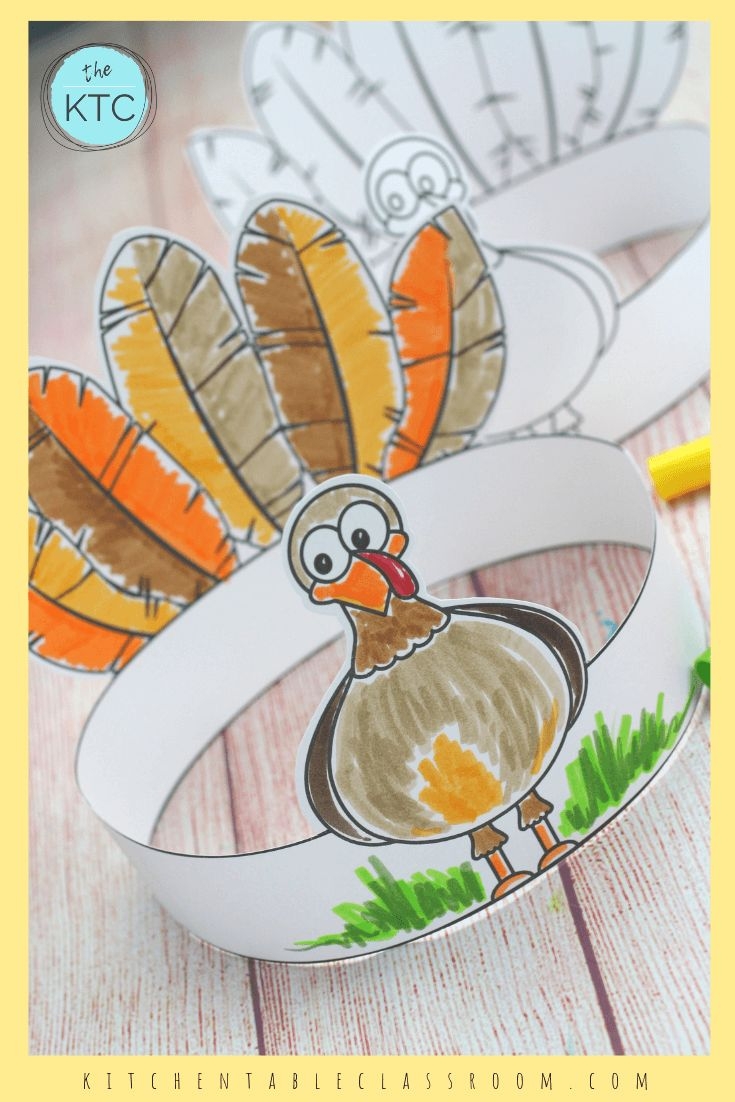 Make Your Own Turkey Headband A Printable Thanksgiving Craft The Kitchen Table Classroom
