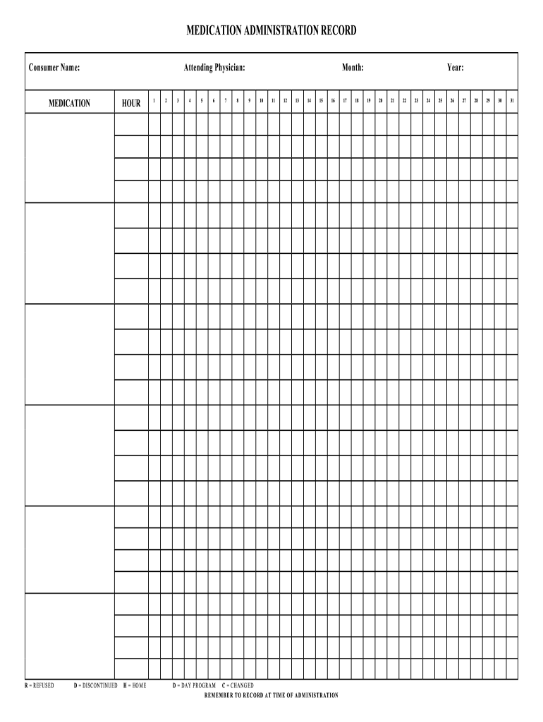 free printable medication administration record pdf