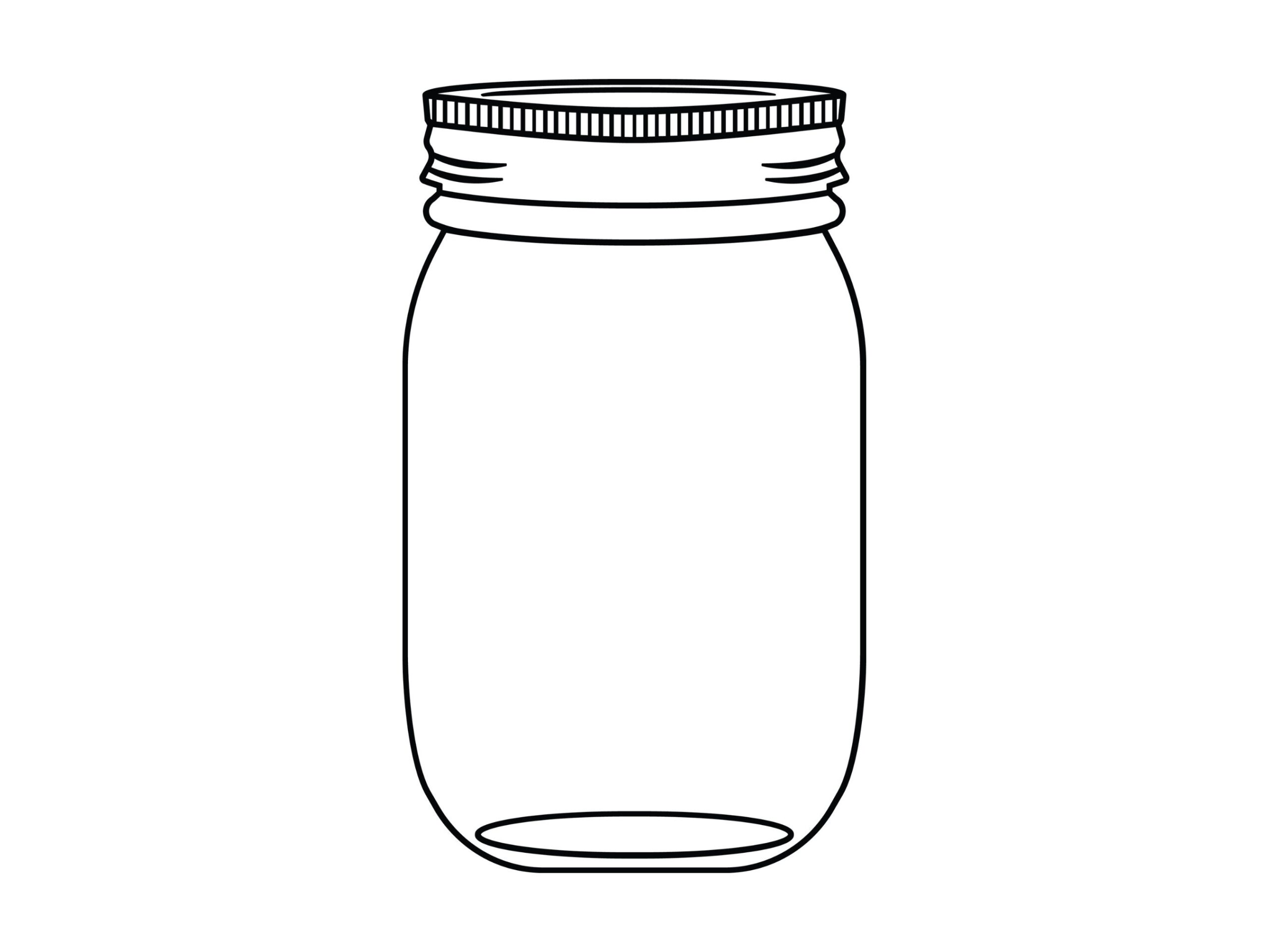 Mason Jar Outline Printable Etsy