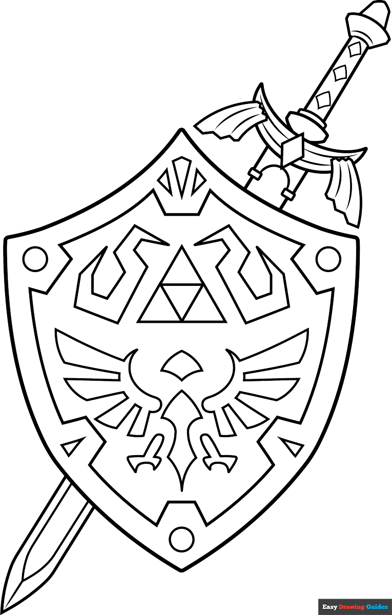 link master sword colored printable template