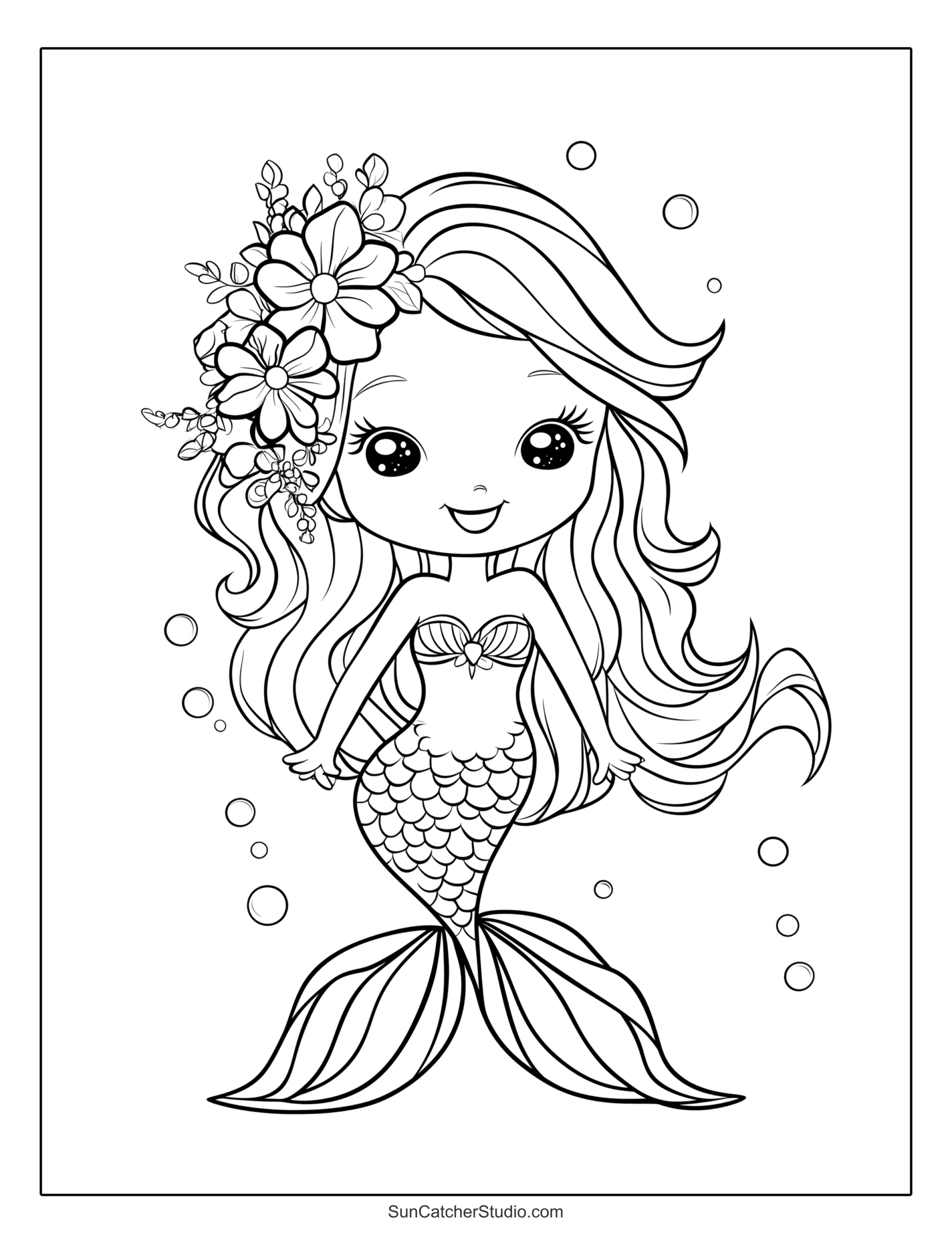 mermaid printable template