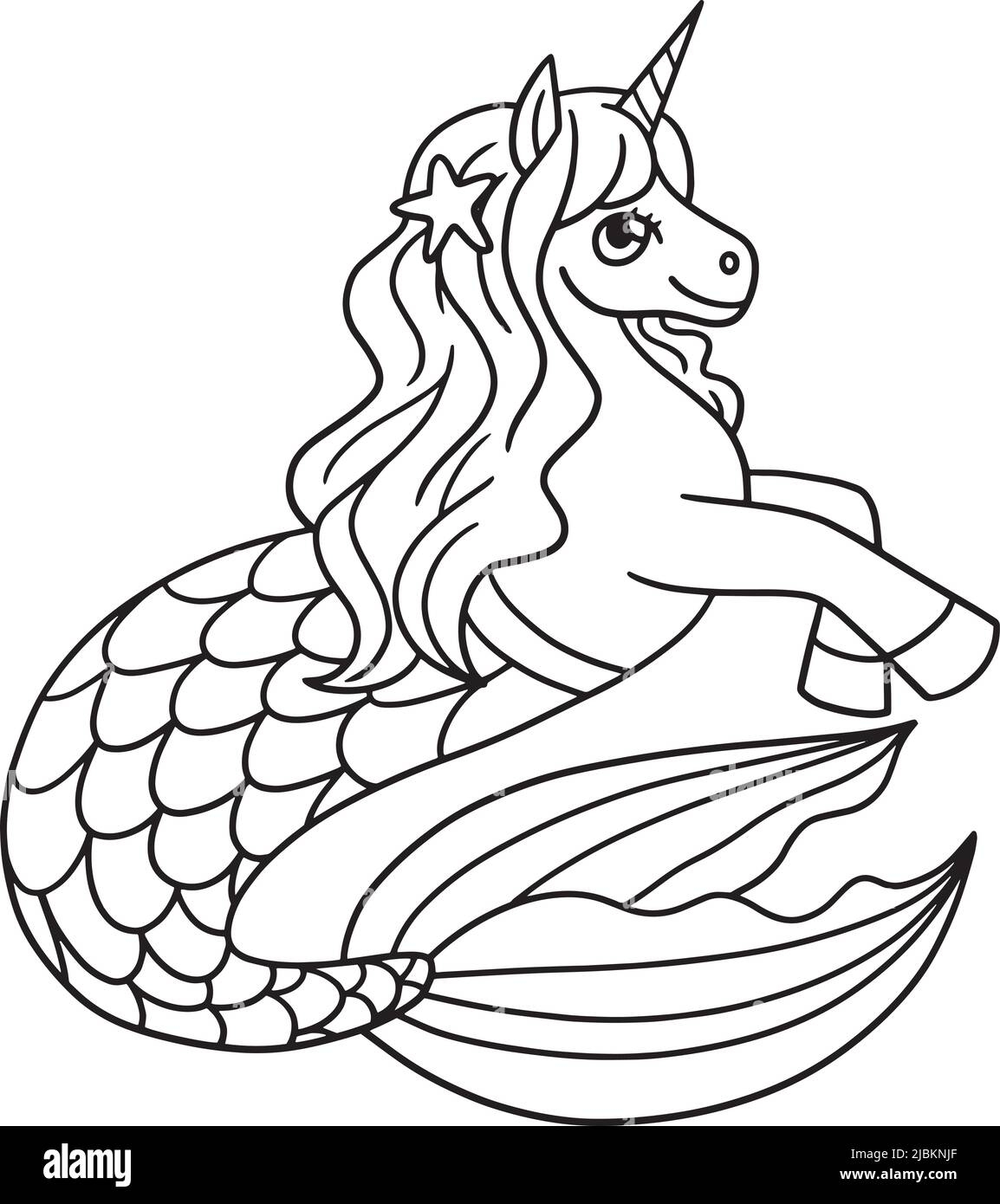 Mermaid Unicorn Isolated Coloring Page For Kids Stock Vector Image Art Alamy