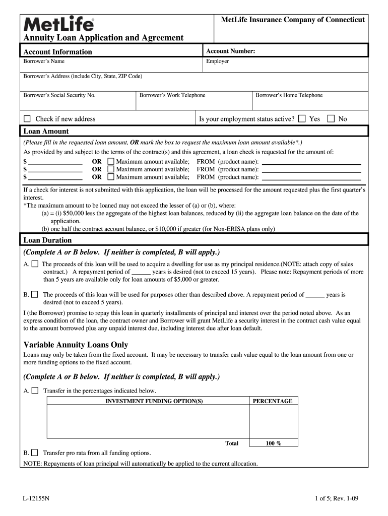 Metlife L 12155N Form Fill Online Printable Fillable Blank PdfFiller