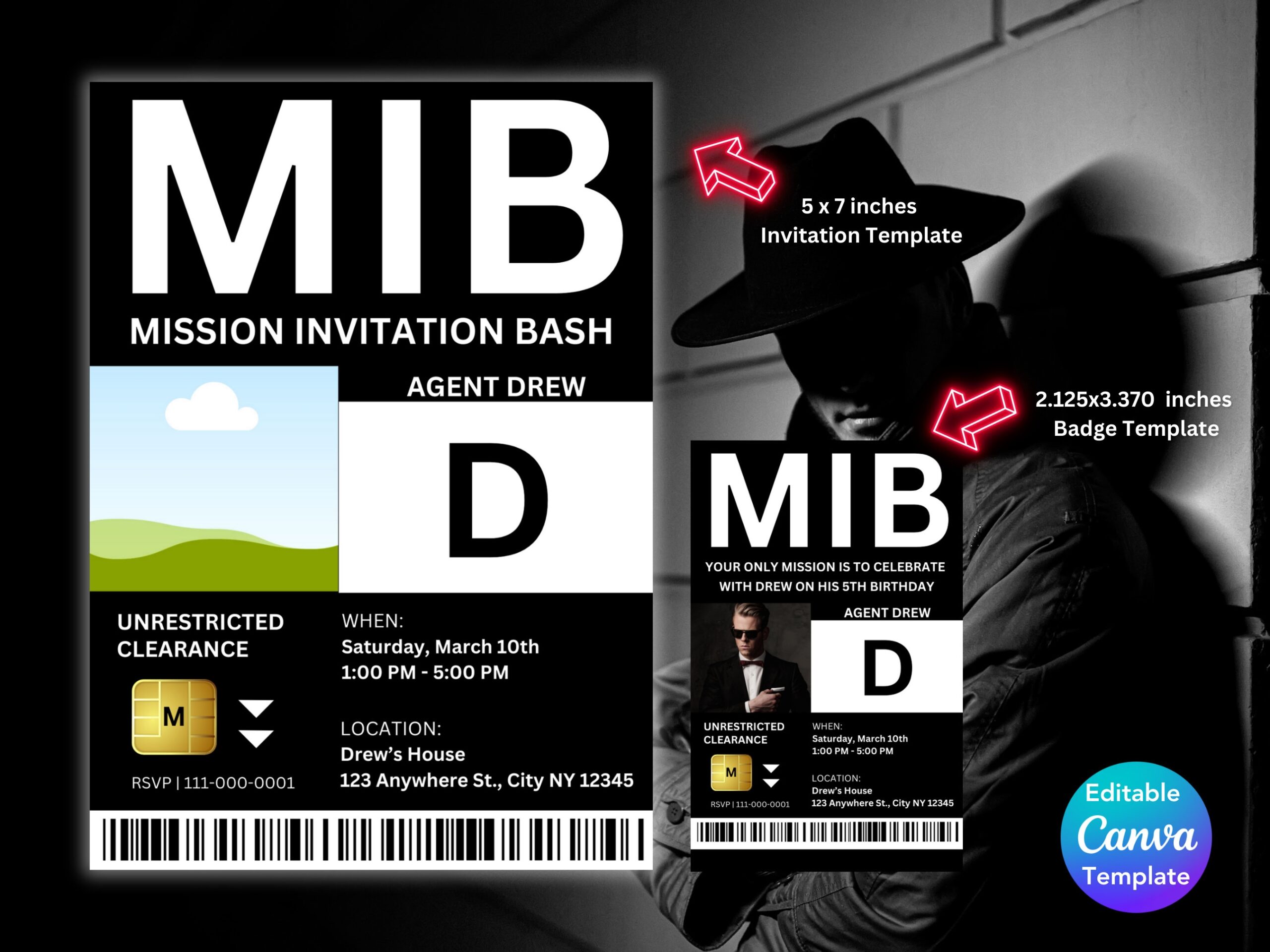 free printable mib badge template