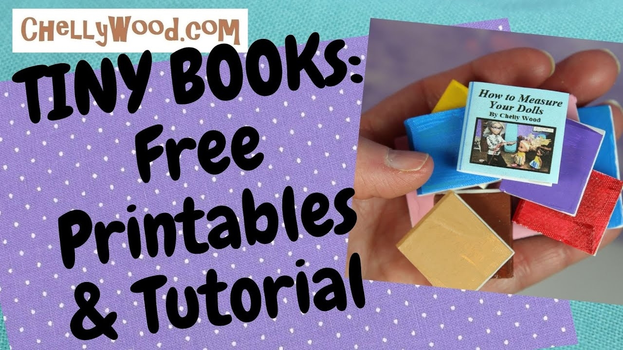 Miniature Library Craft Project With Free Printable Book Dust Jacket ChellyWood MiniatureLibrary TinyBooks Free Doll Clothes Patterns