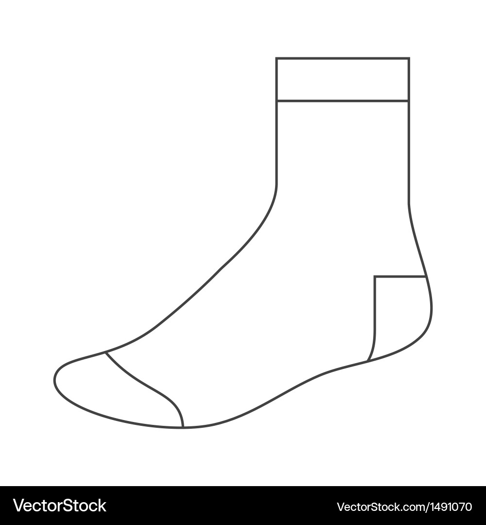 Minimalist Sock Template Royalty Free Vector VectorStock