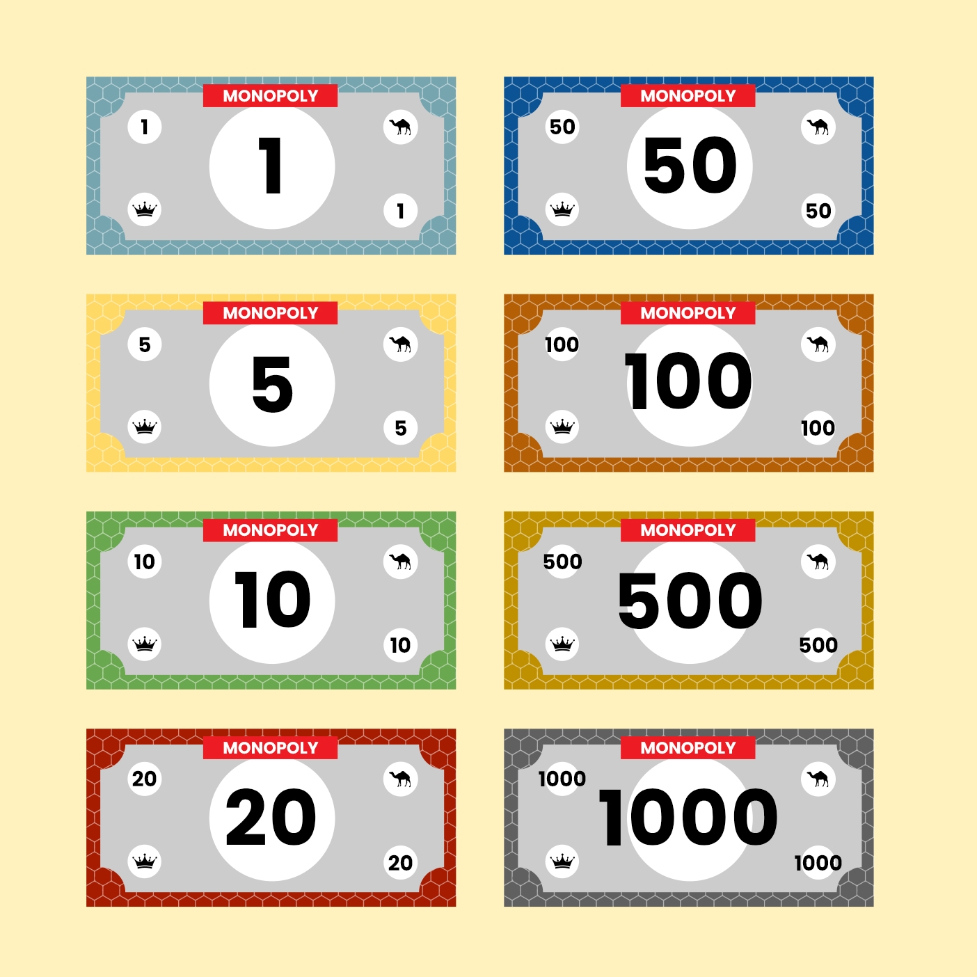 Monopoly Money Template In PSD Illustrator PDF SVG Download Template 