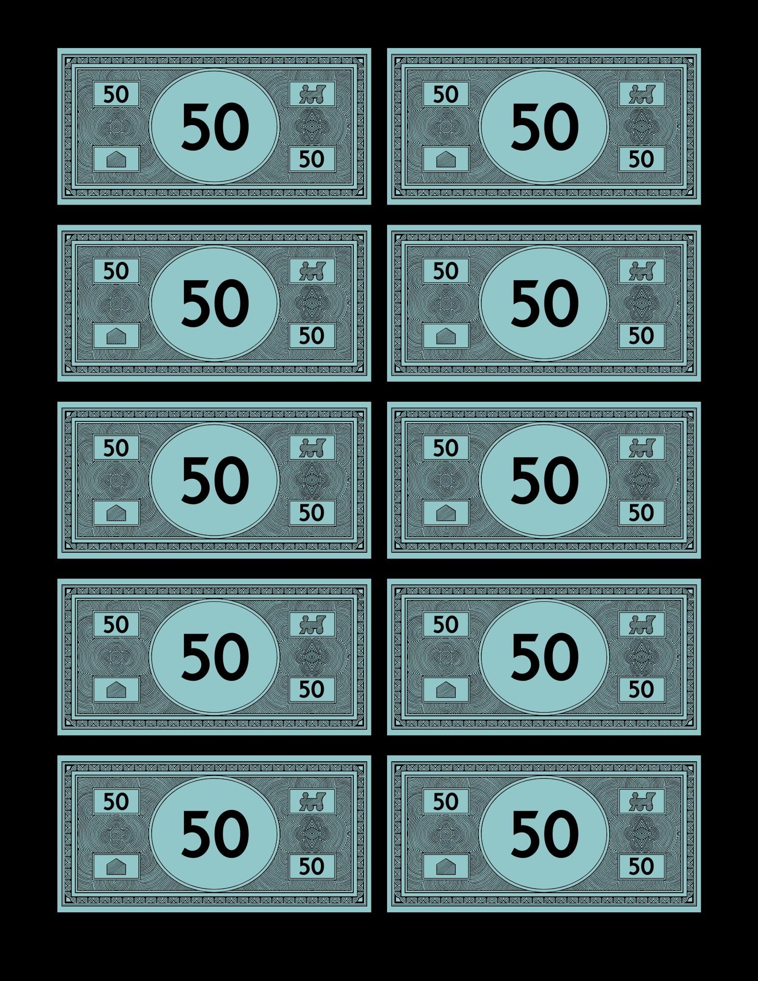 Monopoly Printable Money Etsy