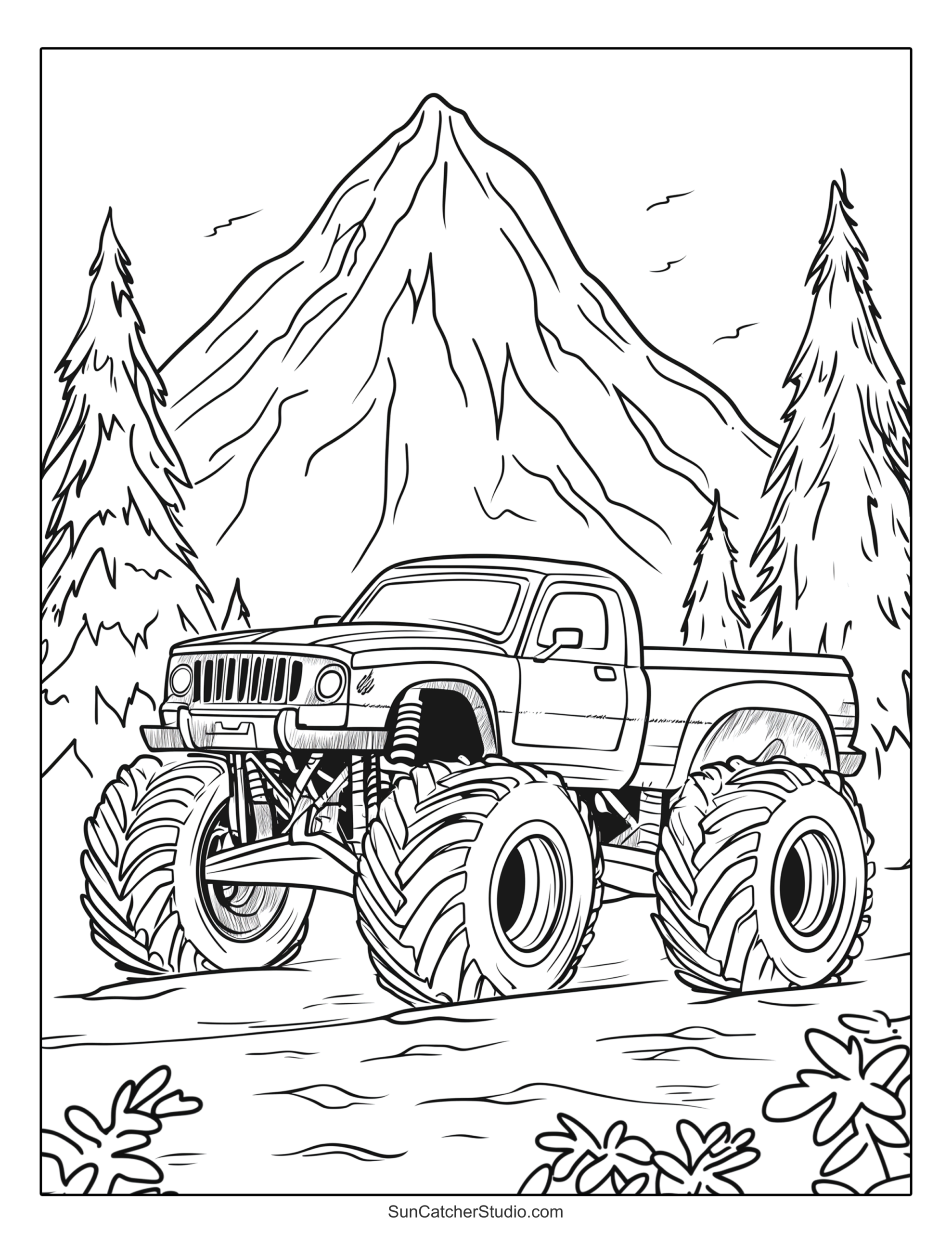 monster truck coloring pages printable