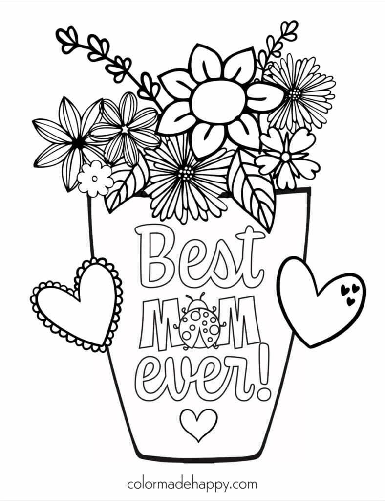 happy mothers day coloring sheet