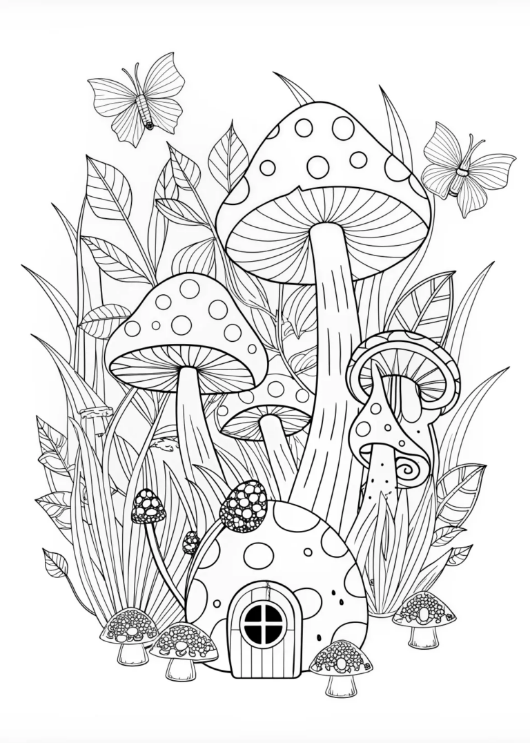 coloring pages of mushrooms