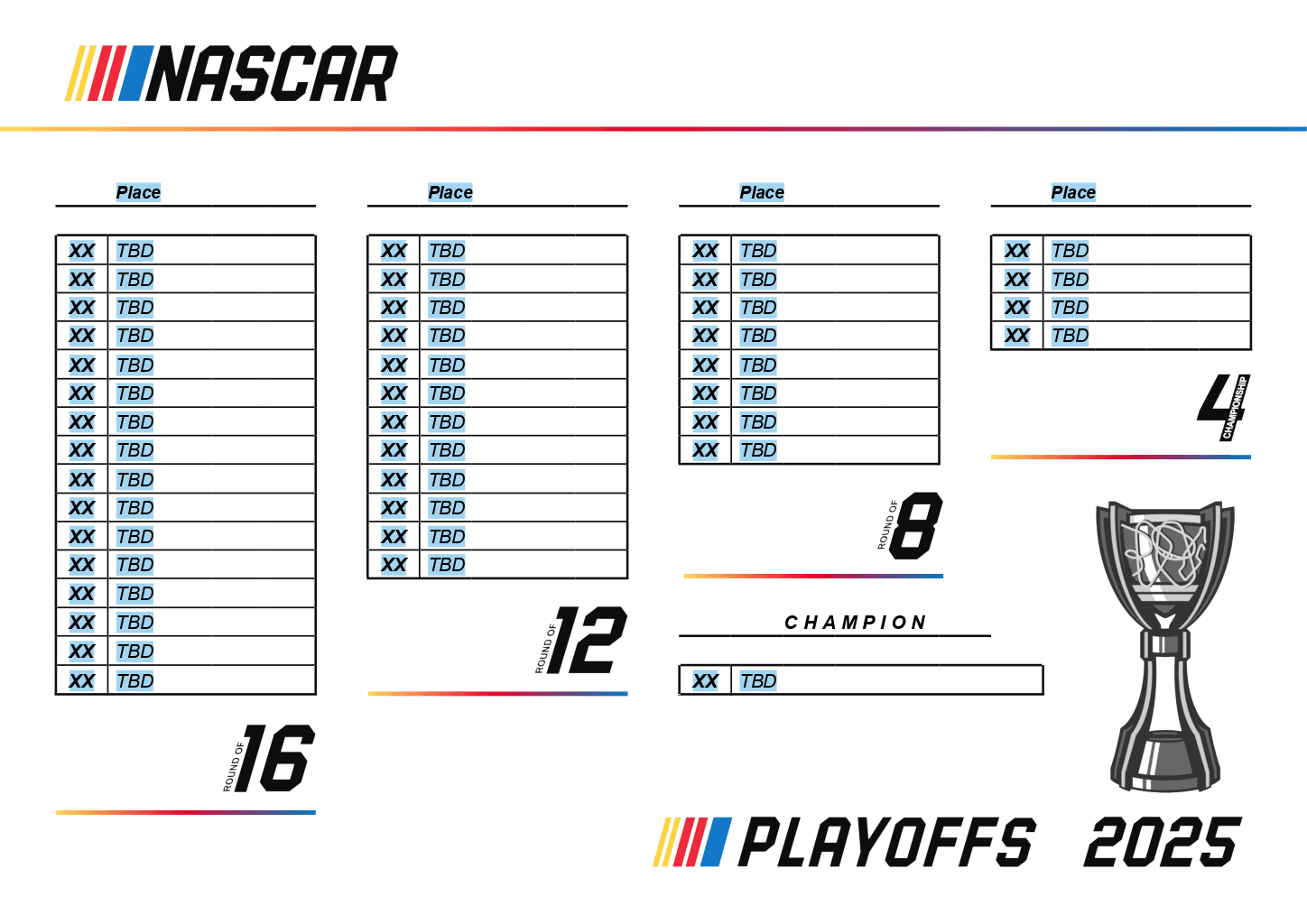 NASCAR Schedule And Playoff Bracket 2025 ONLYOFFICE Blog