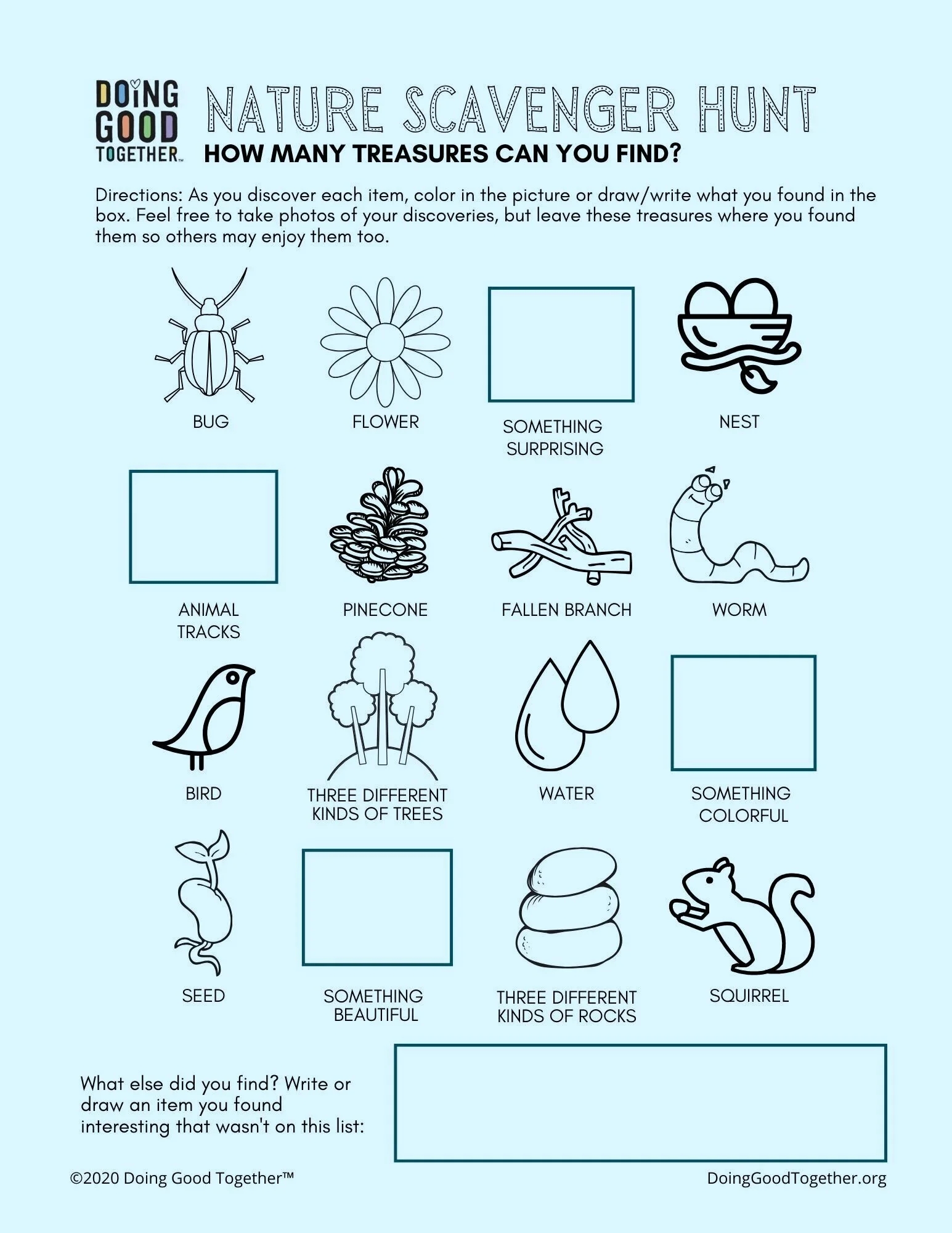 printable outdoor scavenger hunt pdf