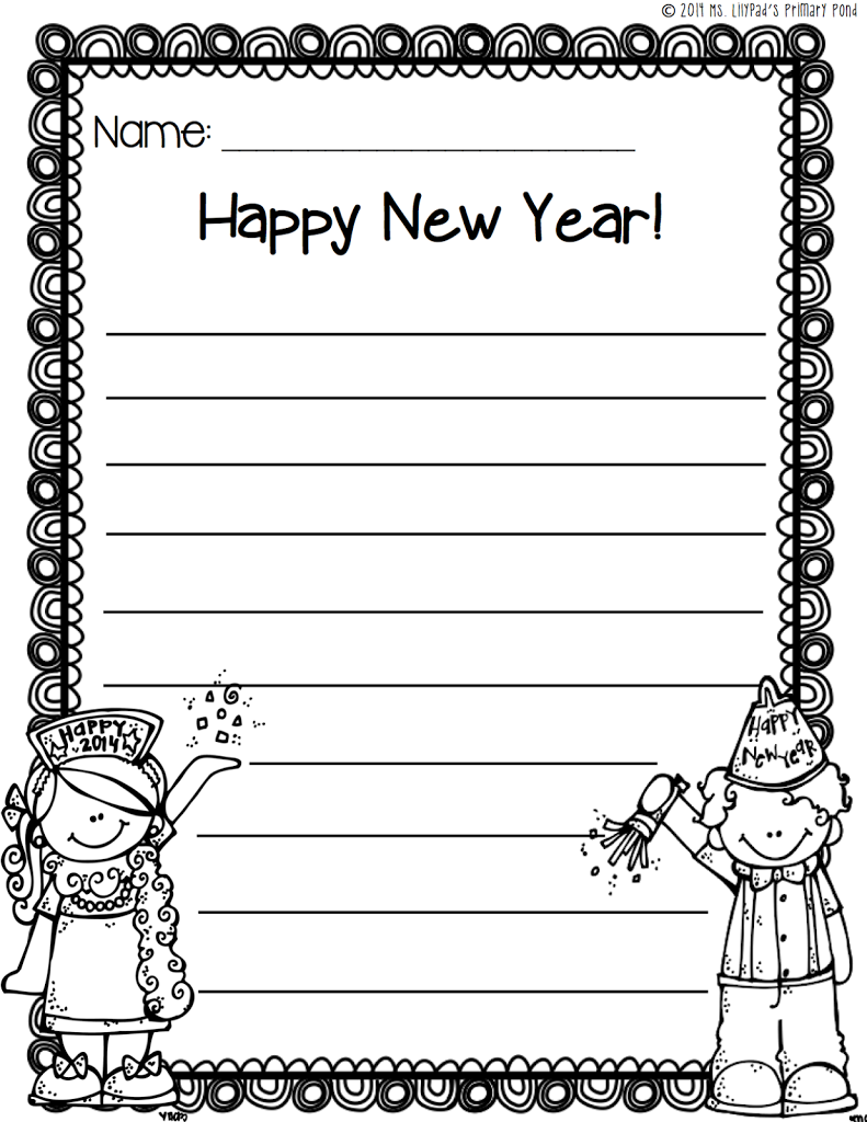 New Year s Writing Paper Freebie Learning At The Primary Pond